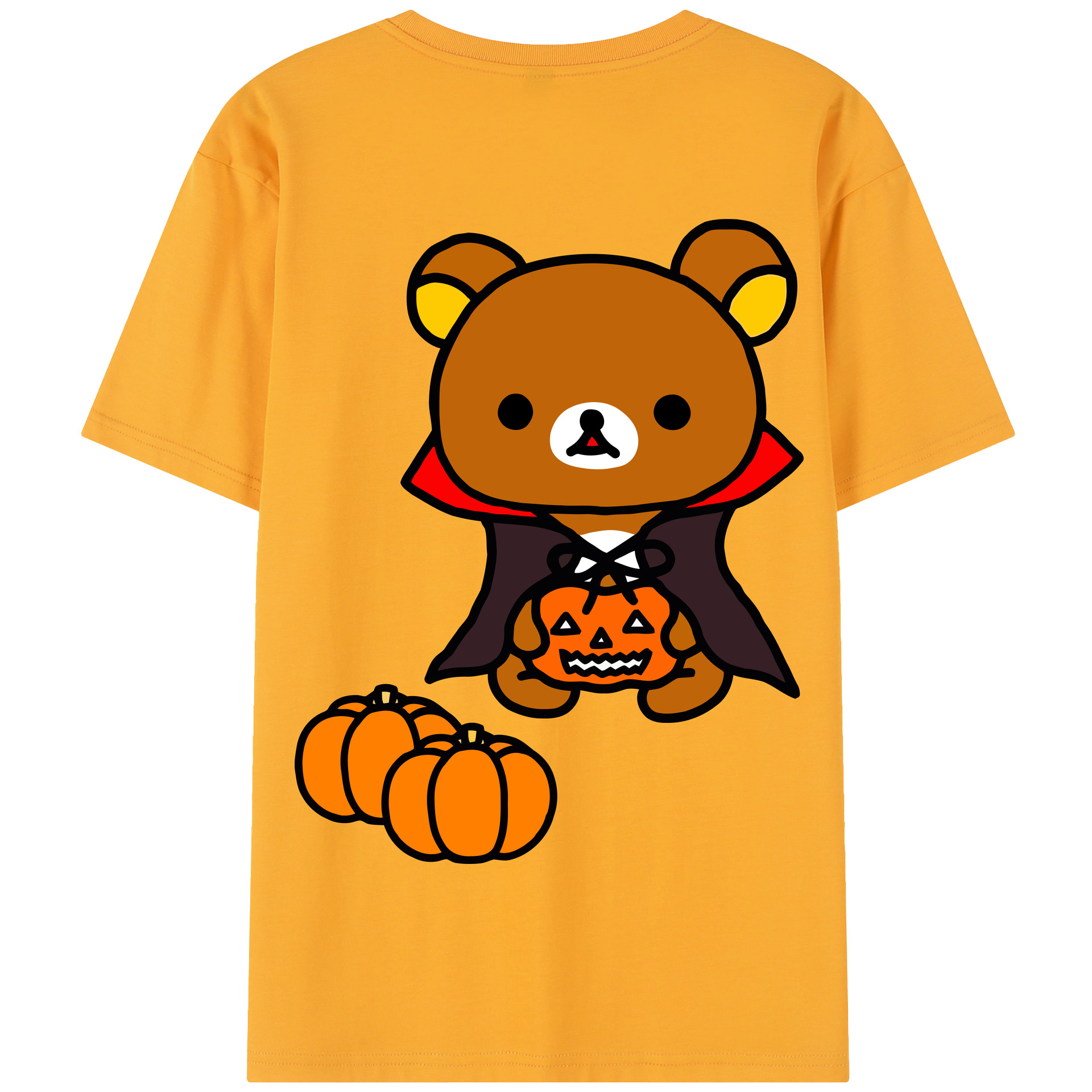 （画像用） リラックマ リラックマ キイロイトリ Rilakkuma Korilakkuma Kiiroitori 綿100％半袖Tシャツ（背面プリント）