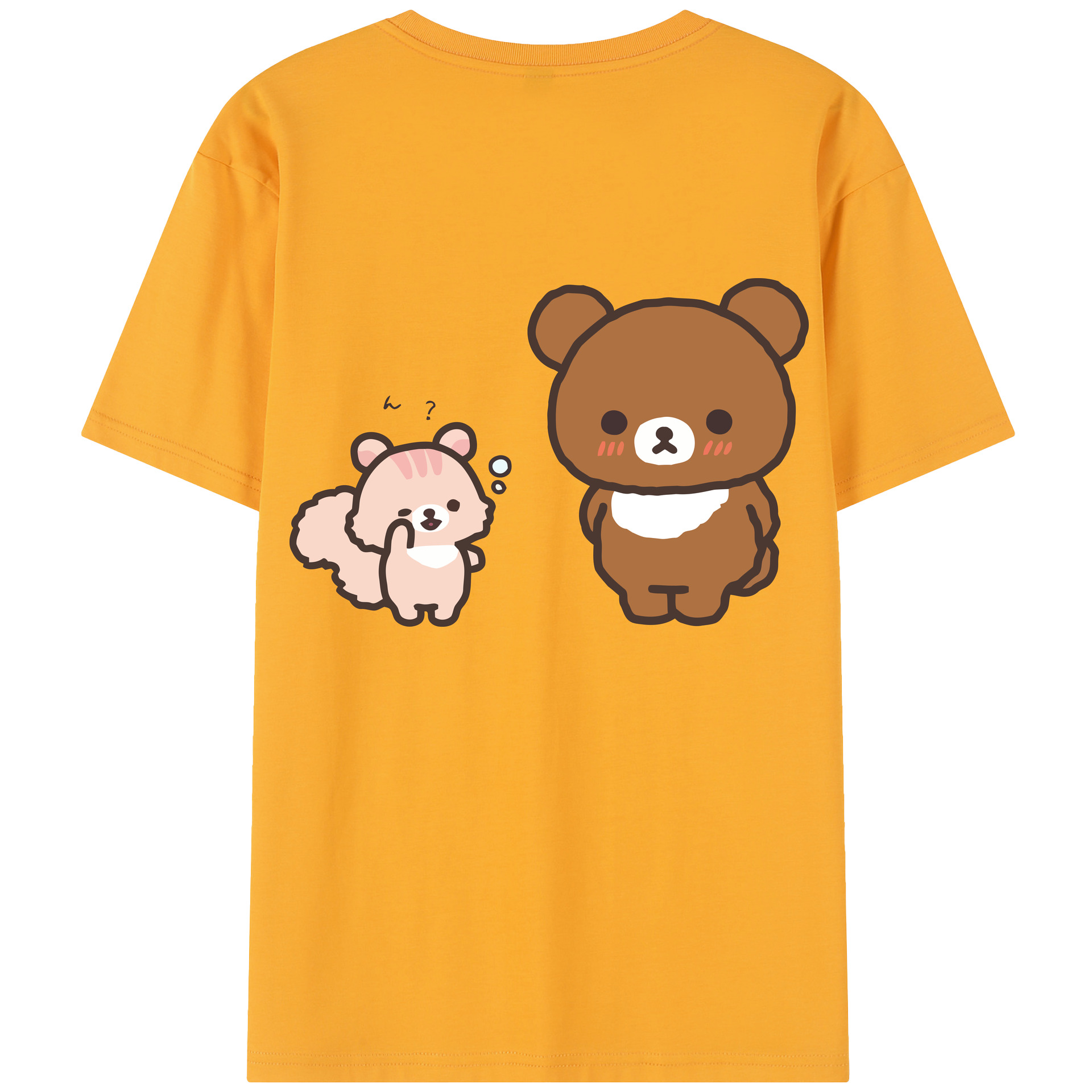 （画像用） リラックマ リラックマ キイロイトリ Rilakkuma Korilakkuma Kiiroitori 綿100％半袖Tシャツ（背面プリント）