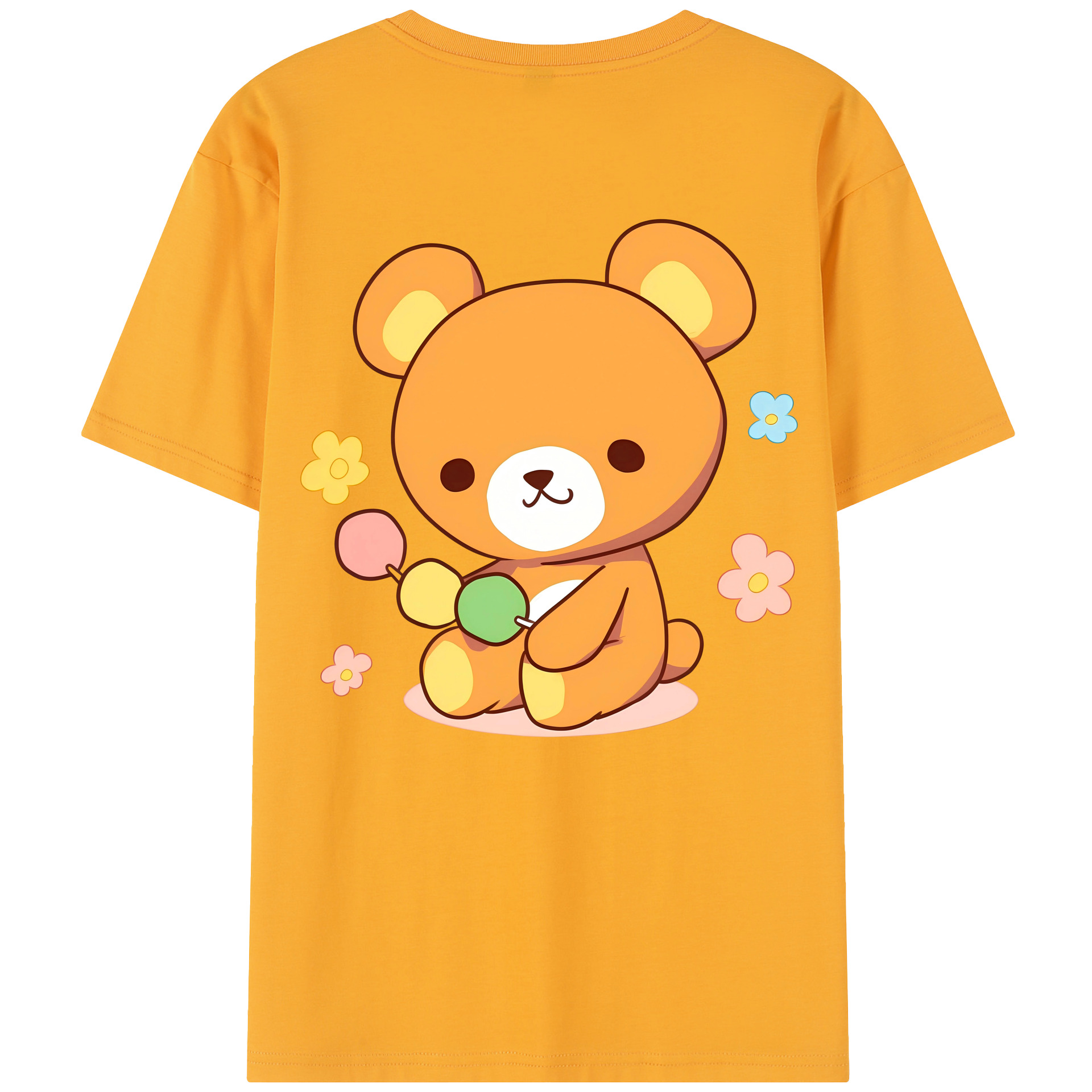 （画像用） リラックマ リラックマ キイロイトリ Rilakkuma Korilakkuma Kiiroitori 綿100％半袖Tシャツ（背面プリント）