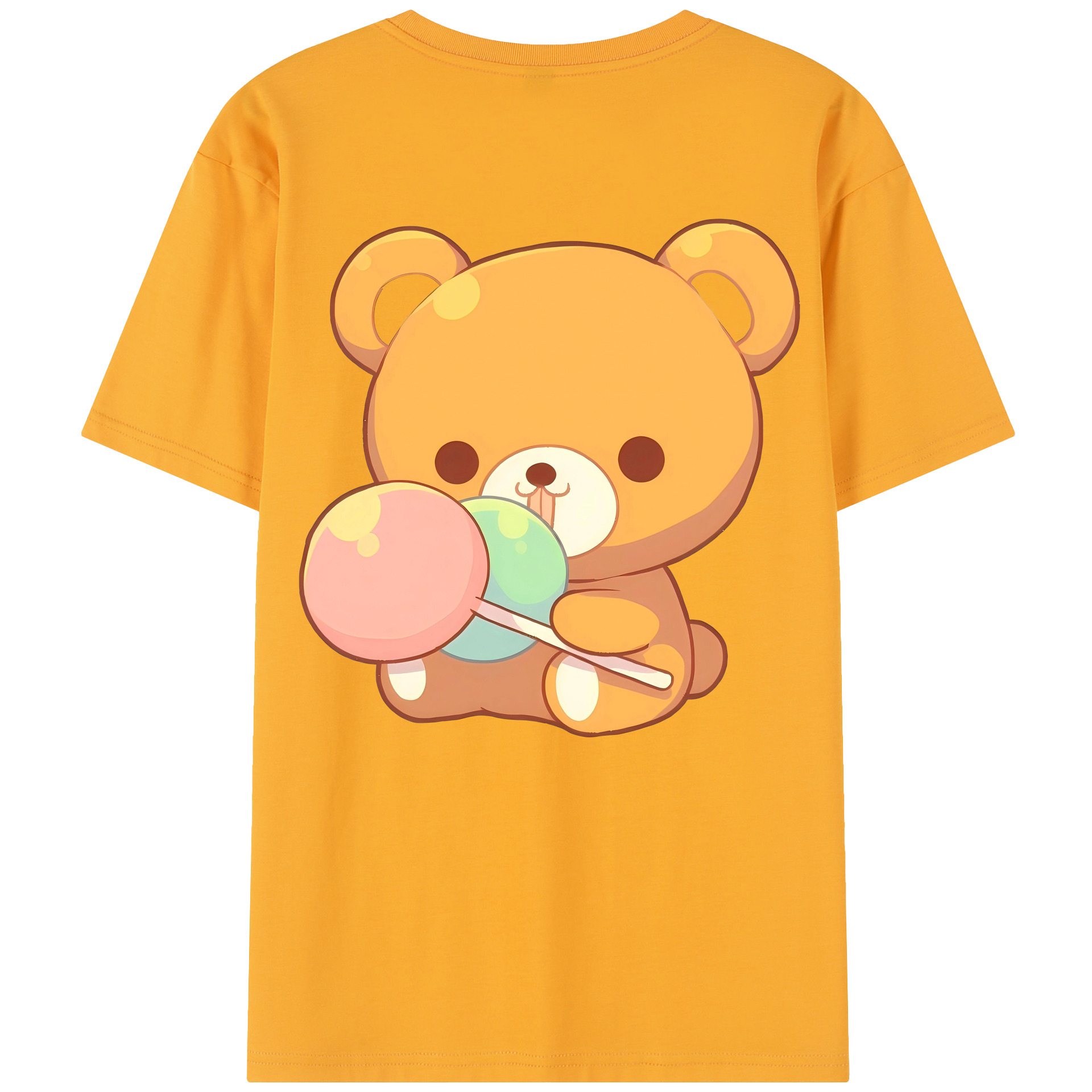 （画像用） リラックマ リラックマ キイロイトリ Rilakkuma Korilakkuma Kiiroitori 綿100％半袖Tシャツ（背面プリント）