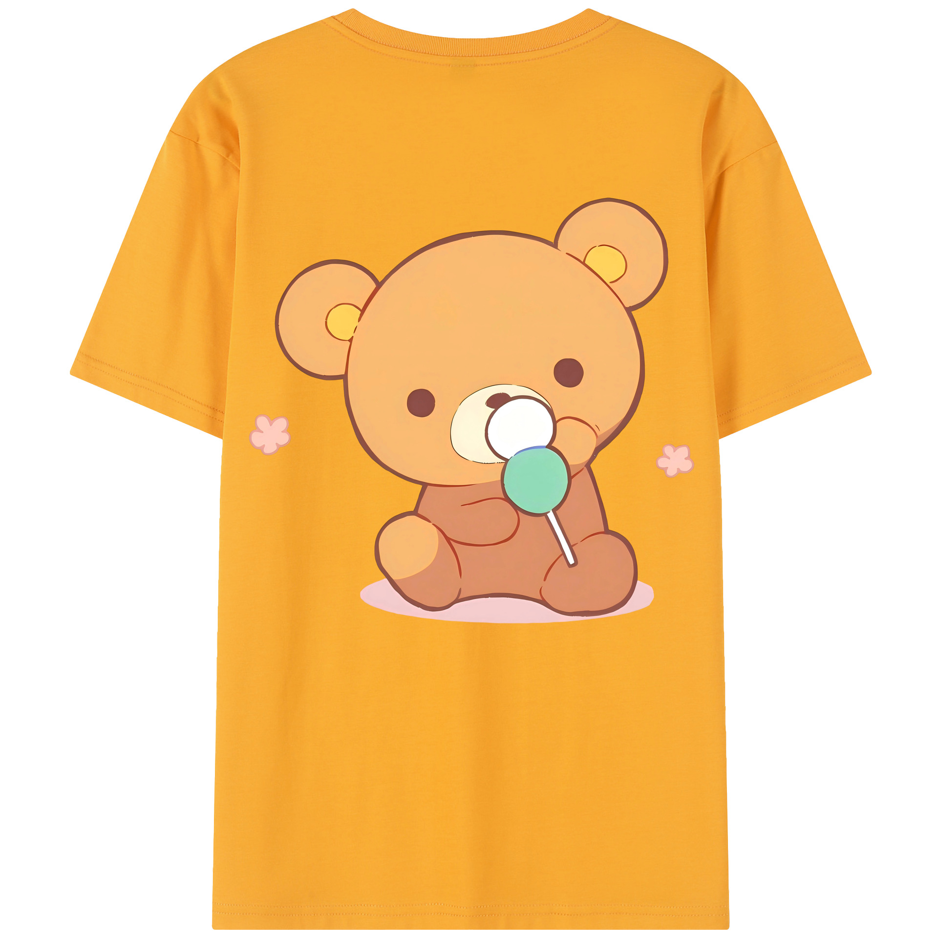 （画像用） リラックマ リラックマ キイロイトリ Rilakkuma Korilakkuma Kiiroitori 綿100％半袖Tシャツ（背面プリント）