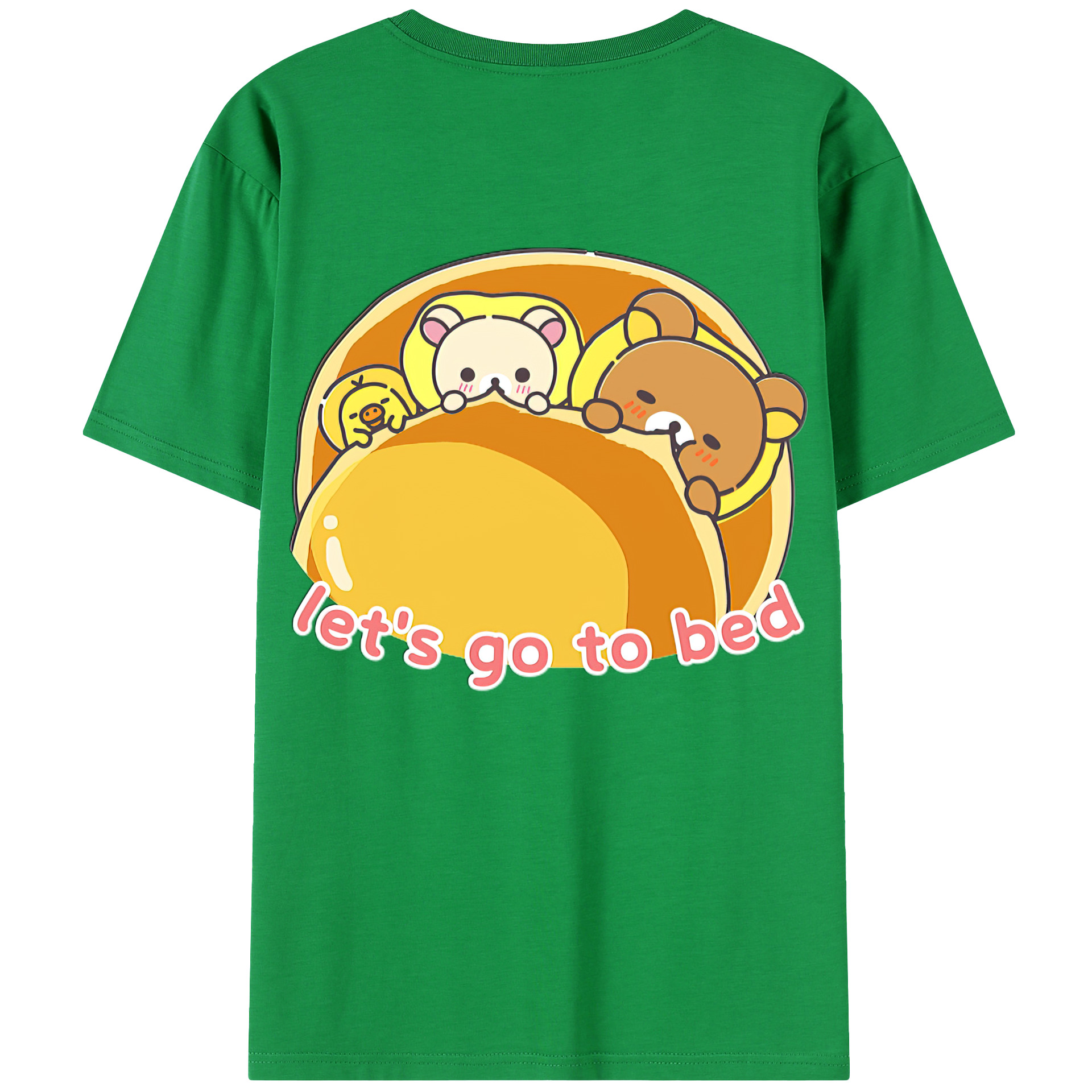 （画像用） リラックマ リラックマ キイロイトリ Rilakkuma Korilakkuma Kiiroitori 綿100％半袖Tシャツ（背面プリント）