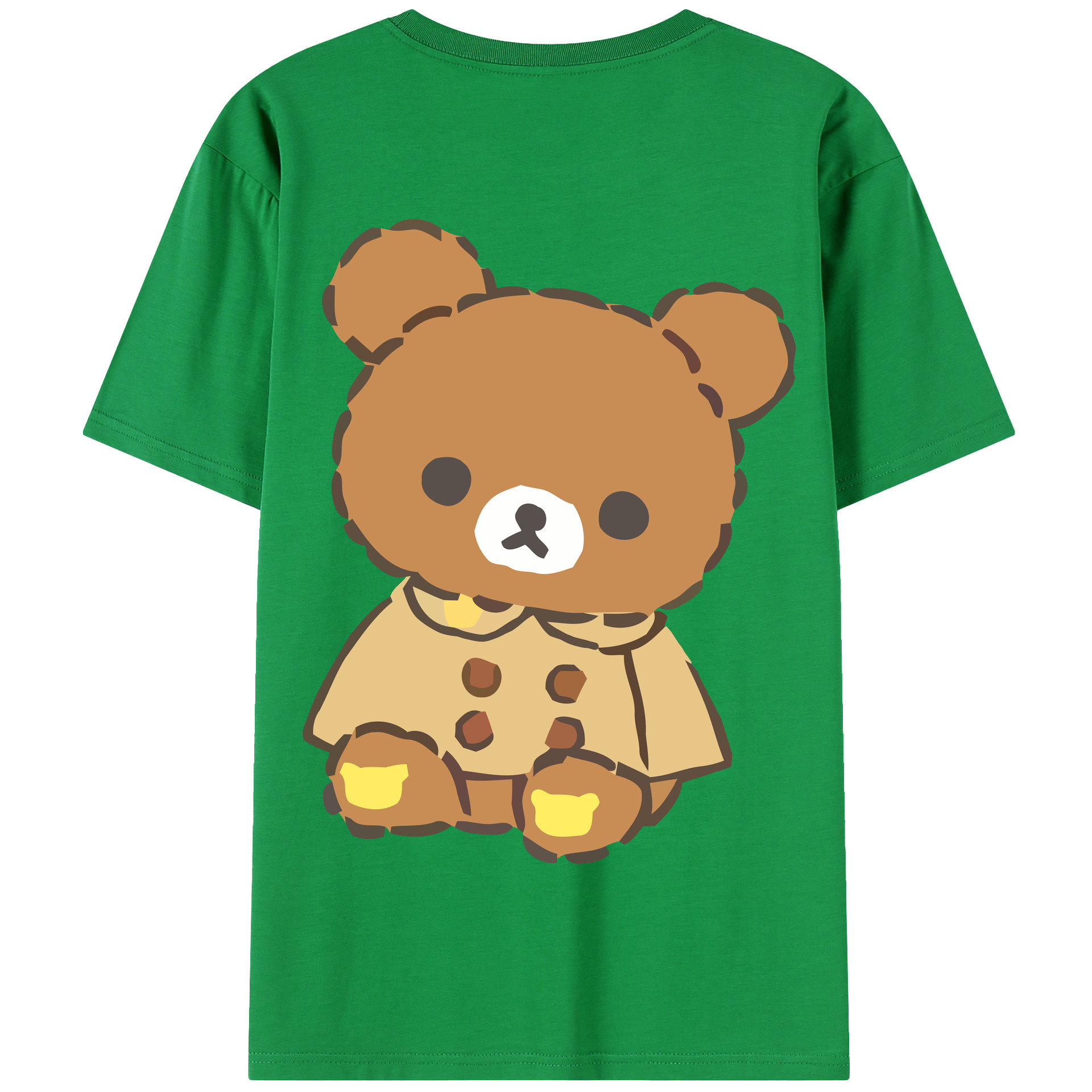 （画像用） リラックマ リラックマ キイロイトリ Rilakkuma Korilakkuma Kiiroitori 綿100％半袖Tシャツ（背面プリント）