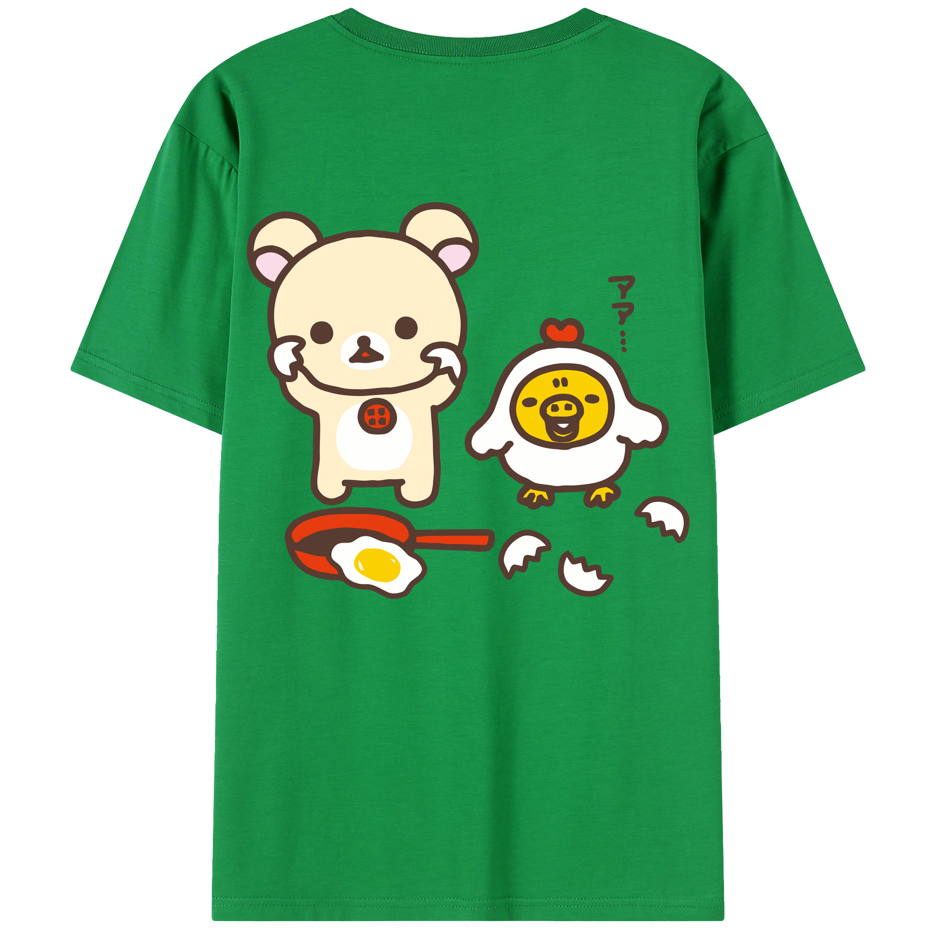 （画像用） リラックマ リラックマ キイロイトリ Rilakkuma Korilakkuma Kiiroitori 綿100％半袖Tシャツ（背面プリント）