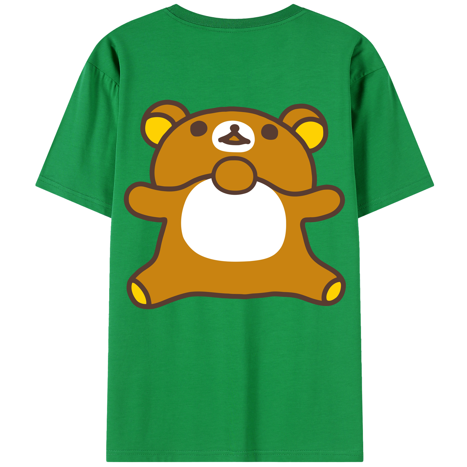 （画像用） リラックマ リラックマ キイロイトリ Rilakkuma Korilakkuma Kiiroitori 綿100％半袖Tシャツ（背面プリント）