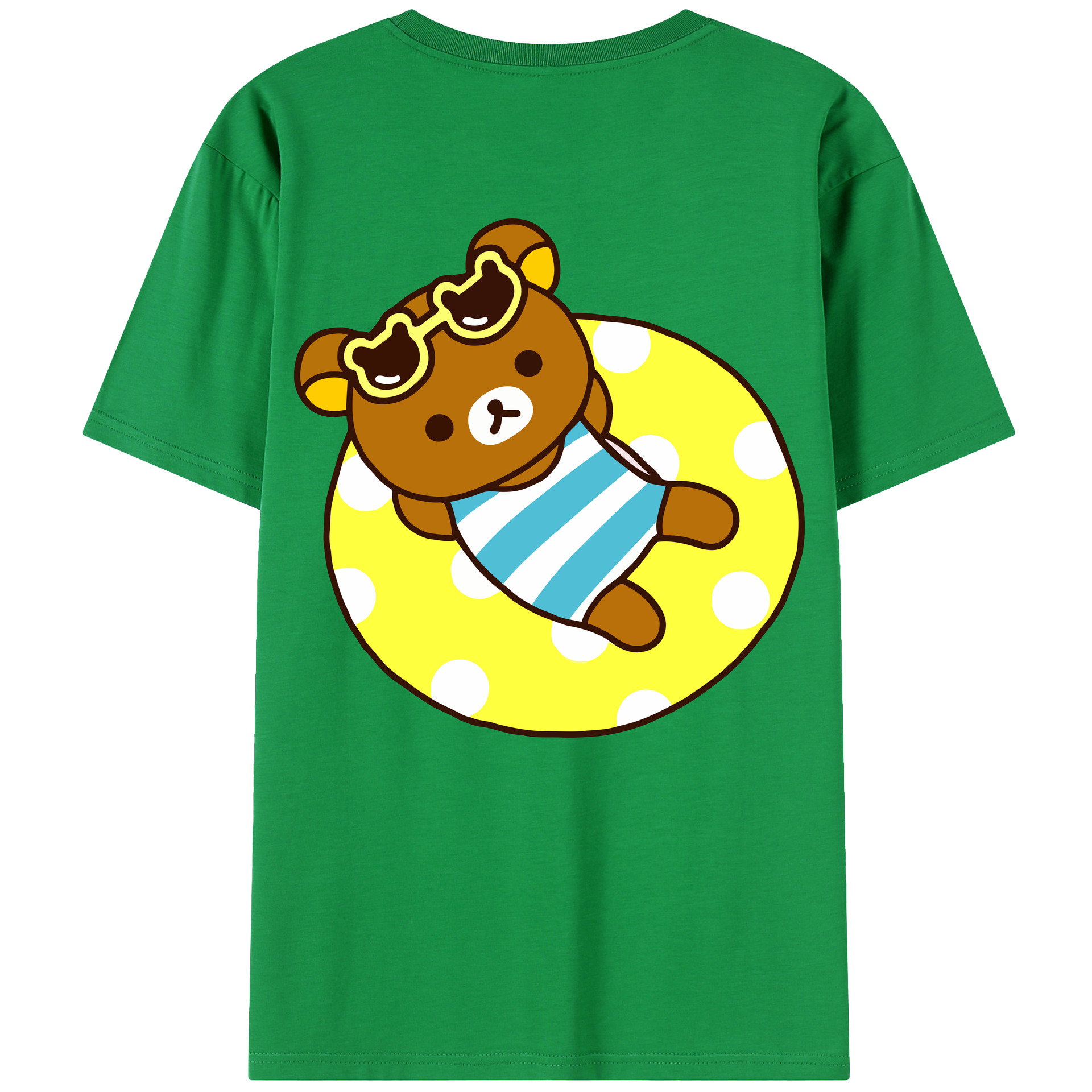 （画像用） リラックマ リラックマ キイロイトリ Rilakkuma Korilakkuma Kiiroitori 綿100％半袖Tシャツ（背面プリント）