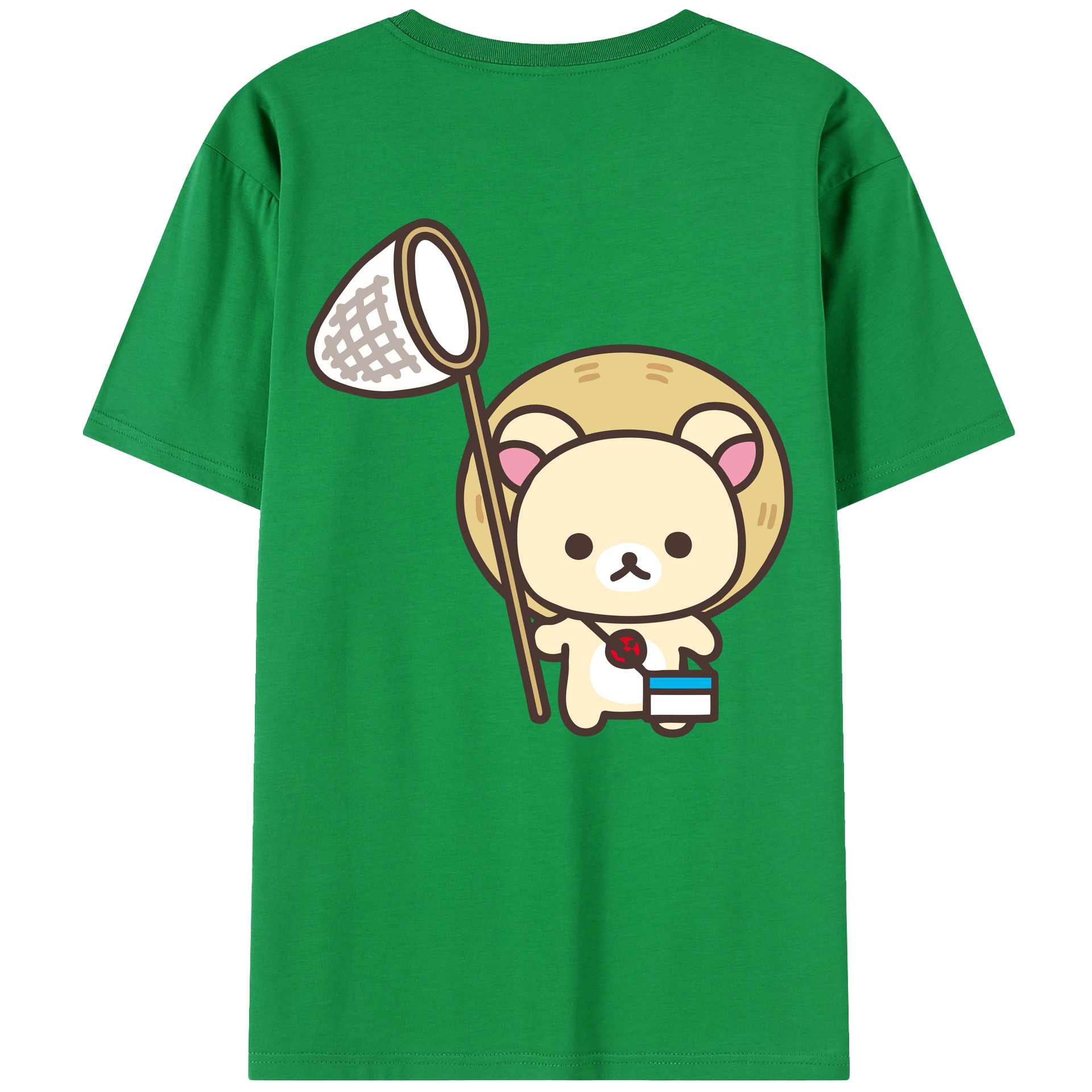 （画像用） リラックマ リラックマ キイロイトリ Rilakkuma Korilakkuma Kiiroitori 綿100％半袖Tシャツ（背面プリント）
