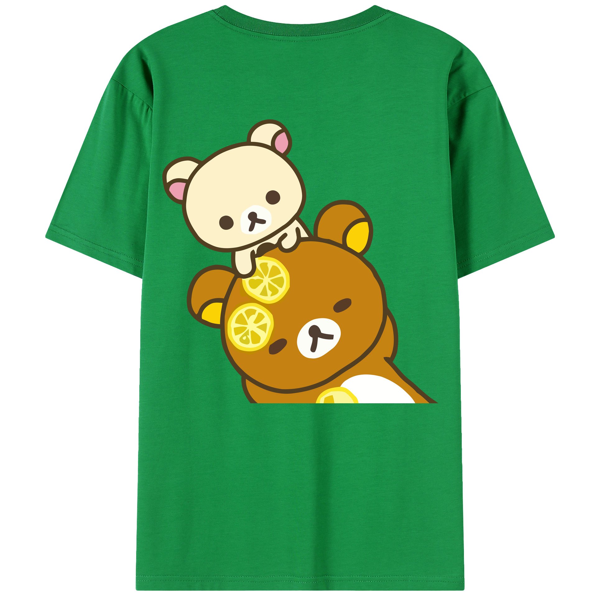 （画像用） リラックマ リラックマ キイロイトリ Rilakkuma Korilakkuma Kiiroitori 綿100％半袖Tシャツ（背面プリント）