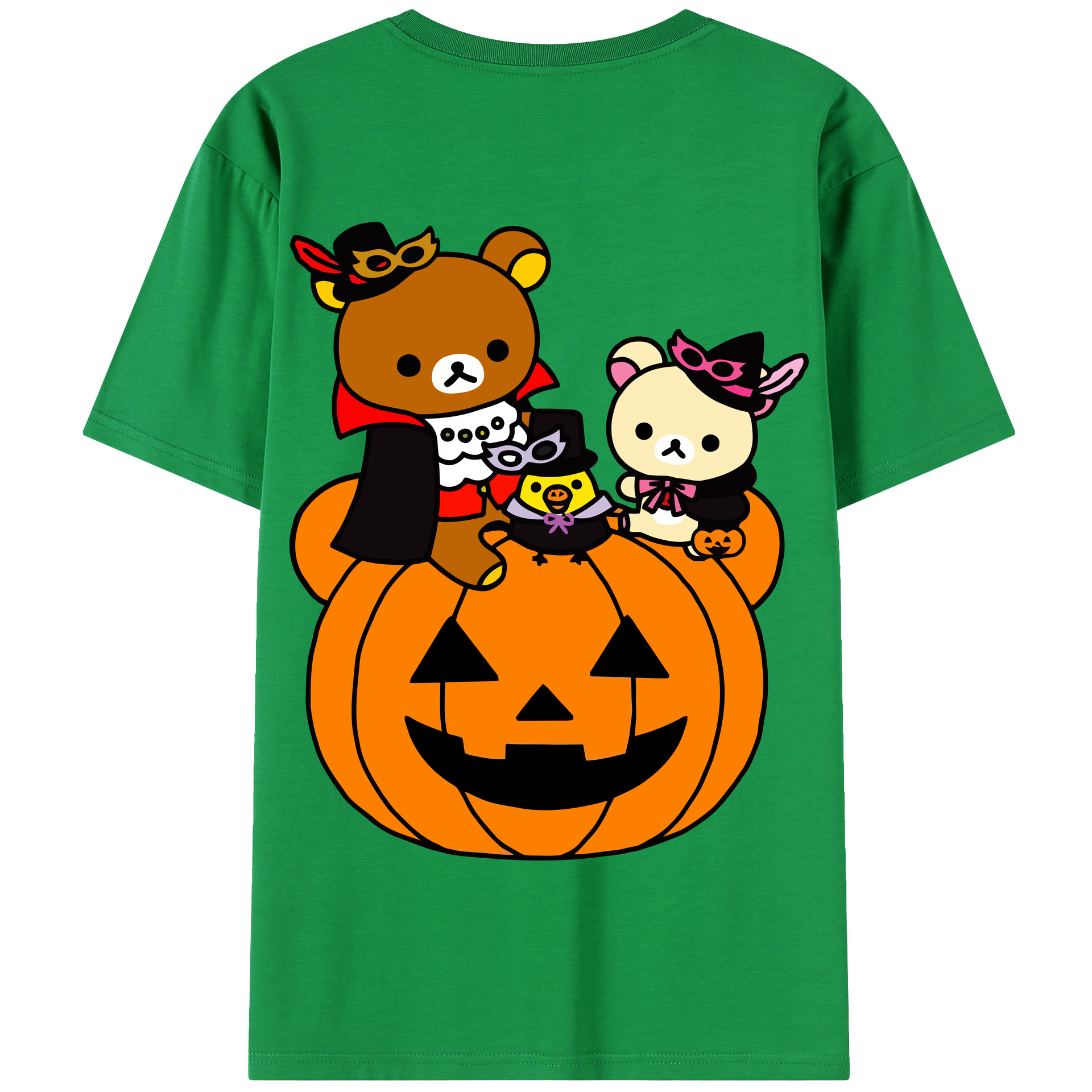 （画像用） リラックマ リラックマ キイロイトリ Rilakkuma Korilakkuma Kiiroitori 綿100％半袖Tシャツ（背面プリント）