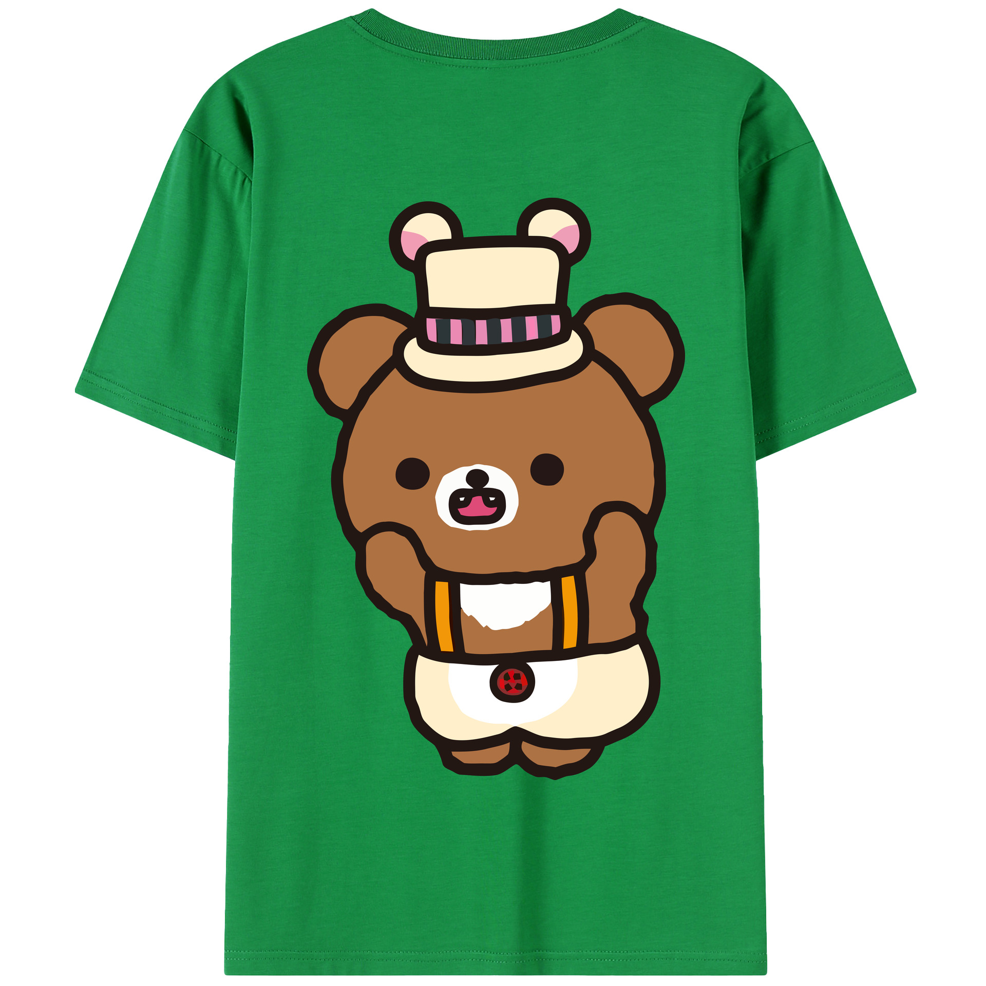 （画像用） リラックマ リラックマ キイロイトリ Rilakkuma Korilakkuma Kiiroitori 綿100％半袖Tシャツ（背面プリント）