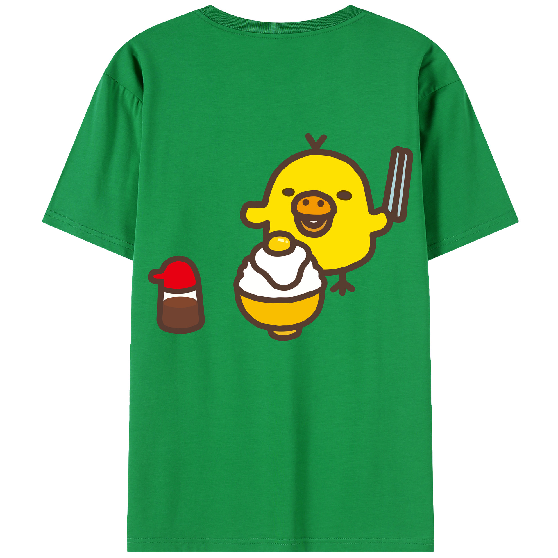 （画像用） リラックマ リラックマ キイロイトリ Rilakkuma Korilakkuma Kiiroitori 綿100％半袖Tシャツ（背面プリント）