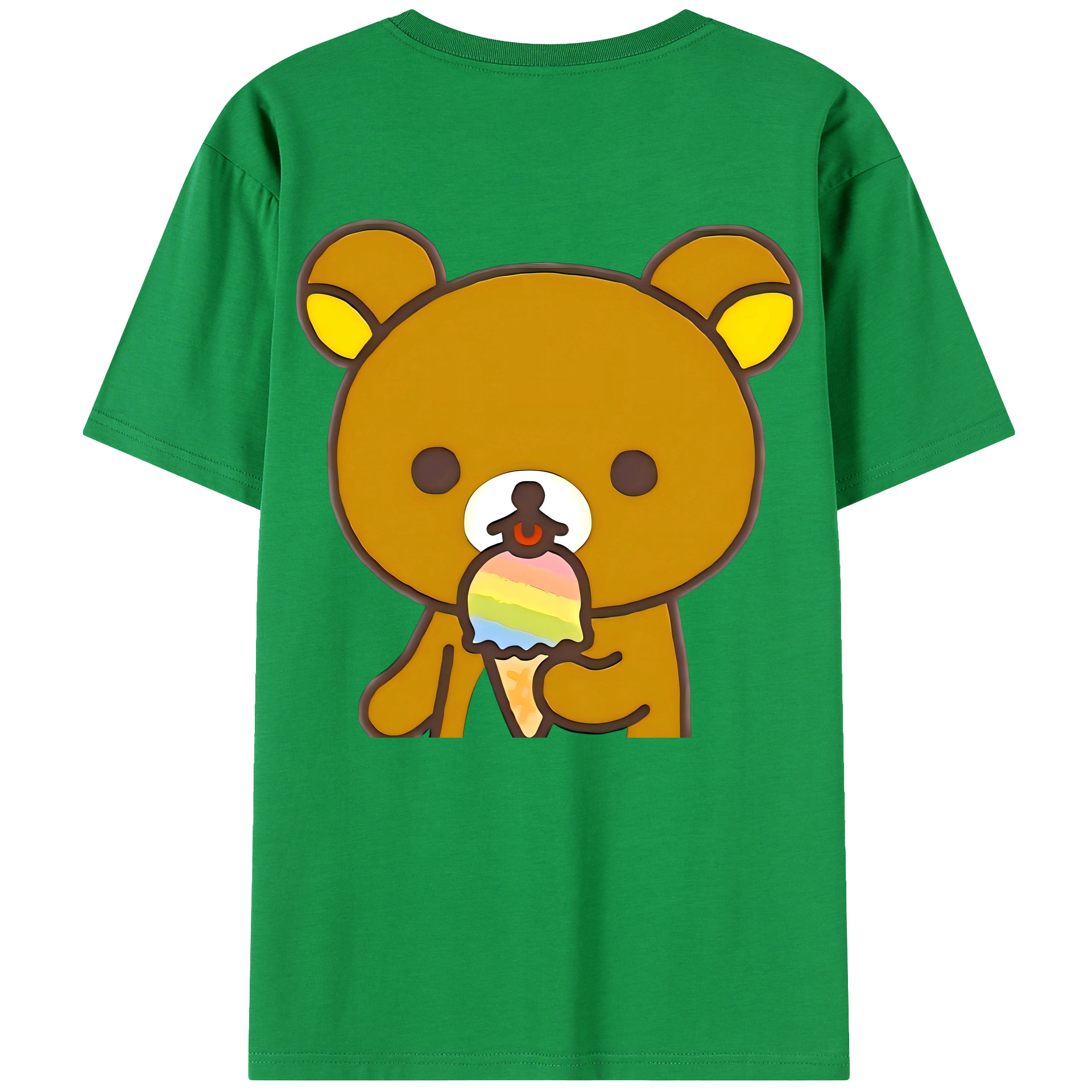 （画像用） リラックマ リラックマ キイロイトリ Rilakkuma Korilakkuma Kiiroitori 綿100％半袖Tシャツ（背面プリント）