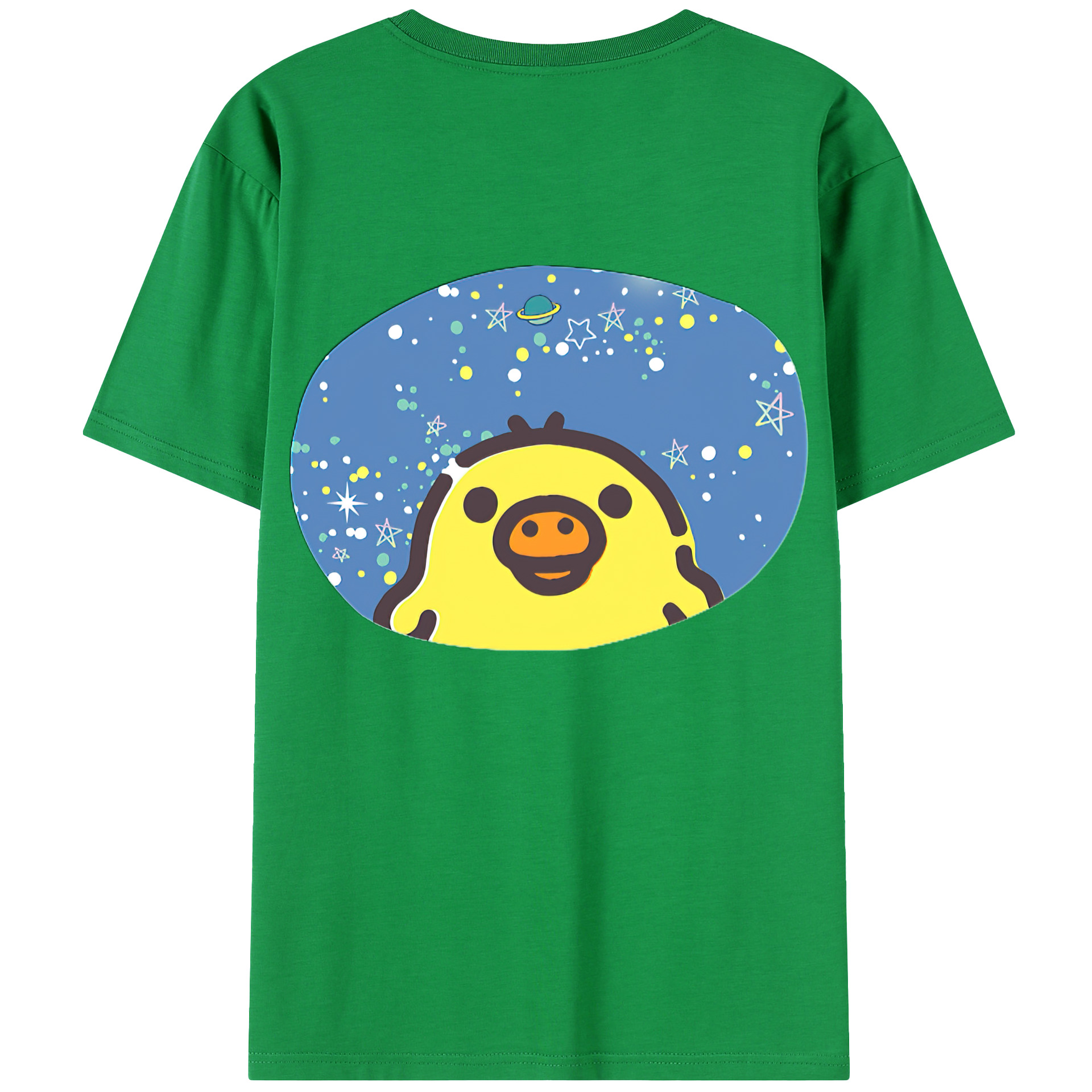 （画像用） リラックマ リラックマ キイロイトリ Rilakkuma Korilakkuma Kiiroitori 綿100％半袖Tシャツ（背面プリント）