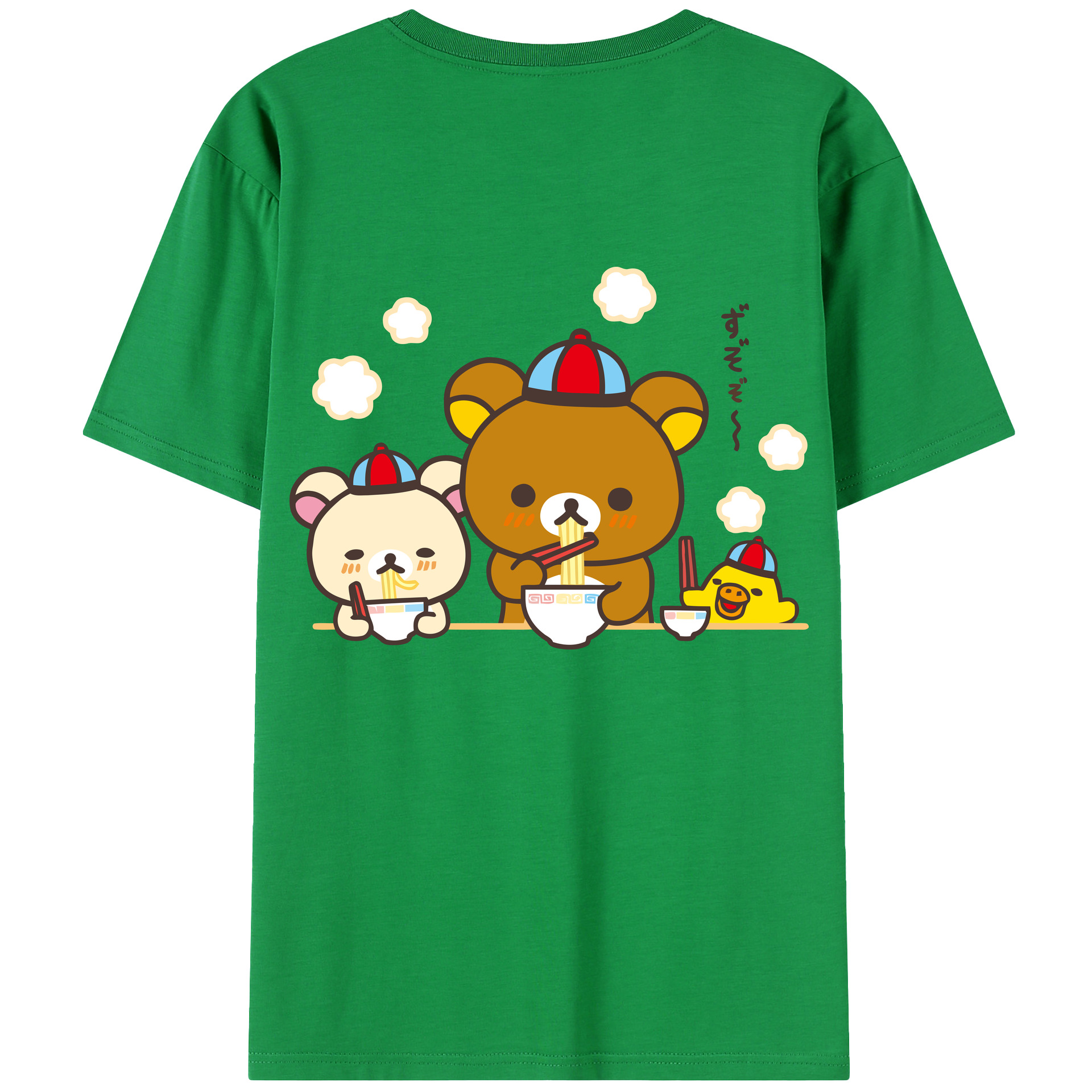 （画像用） リラックマ リラックマ キイロイトリ Rilakkuma Korilakkuma Kiiroitori 綿100％半袖Tシャツ（背面プリント）
