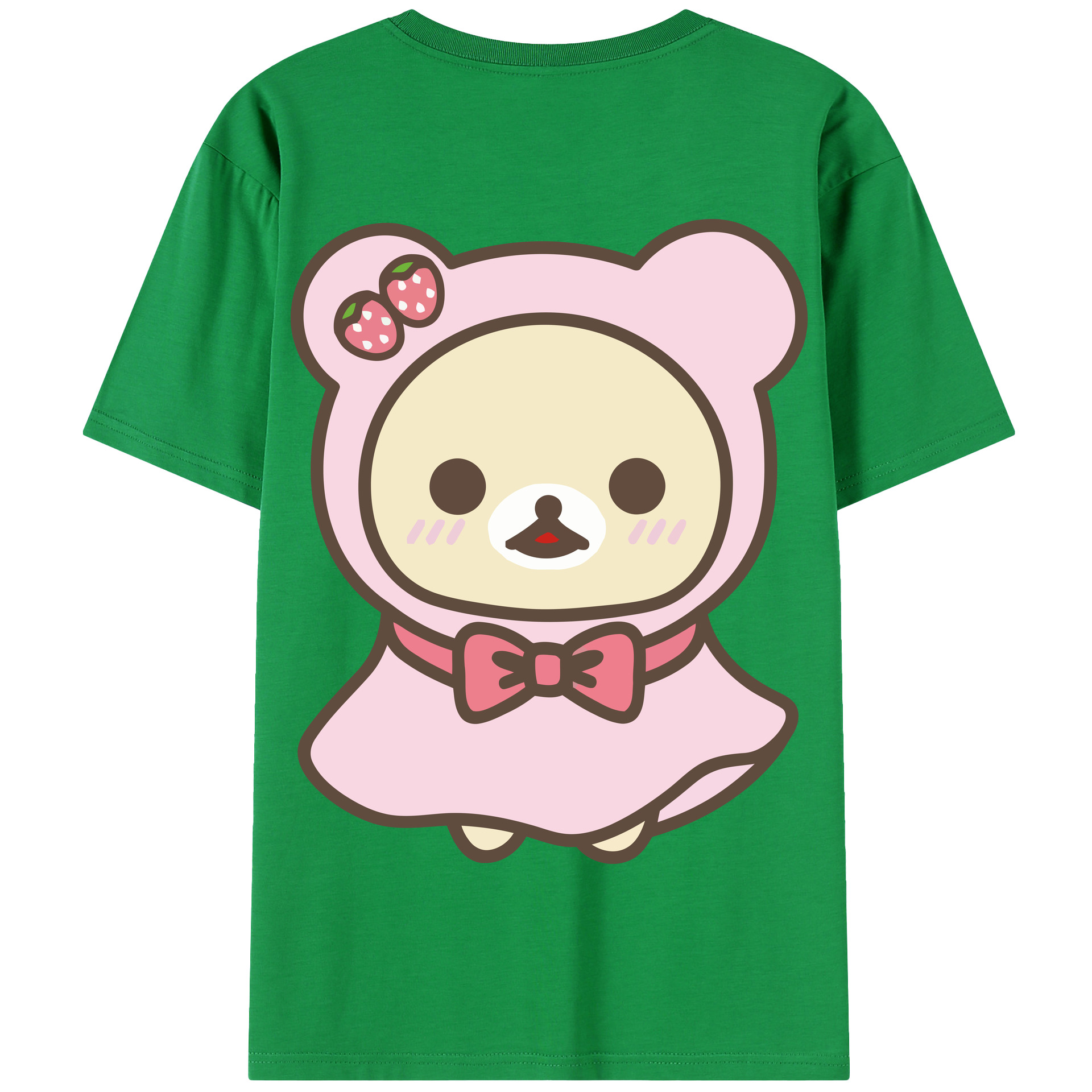 （画像用） リラックマ リラックマ キイロイトリ Rilakkuma Korilakkuma Kiiroitori 綿100％半袖Tシャツ（背面プリント）