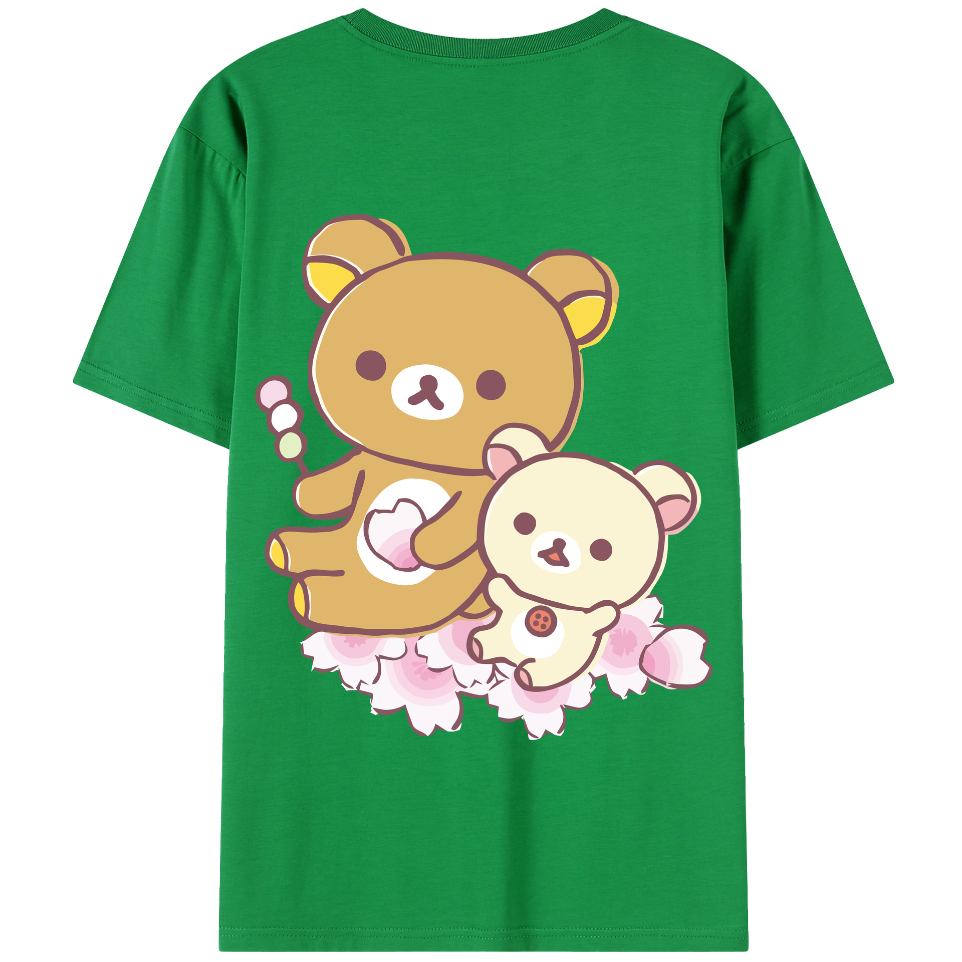 （画像用） リラックマ リラックマ キイロイトリ Rilakkuma Korilakkuma Kiiroitori 綿100％半袖Tシャツ（背面プリント）