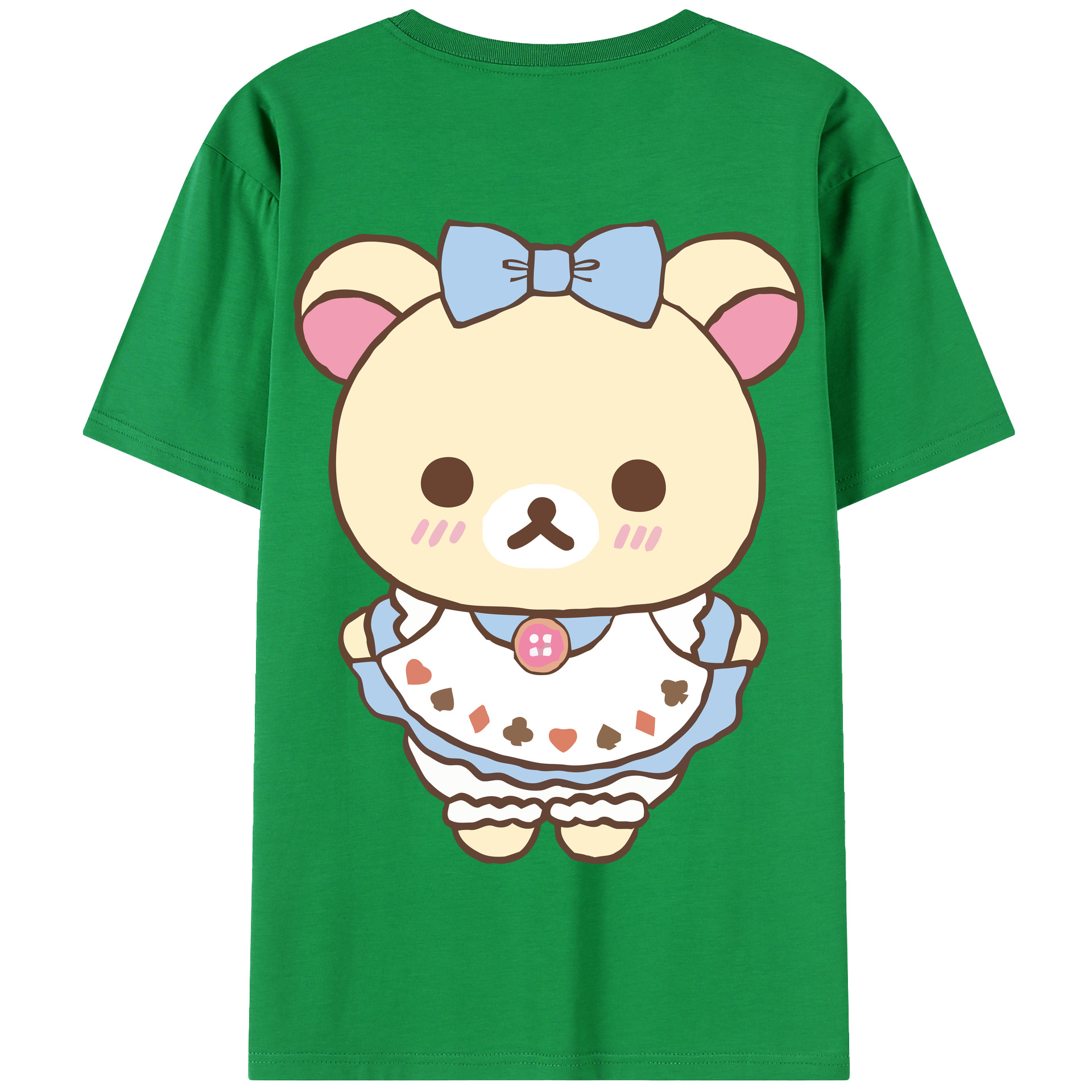 （画像用） リラックマ リラックマ キイロイトリ Rilakkuma Korilakkuma Kiiroitori 綿100％半袖Tシャツ（背面プリント）