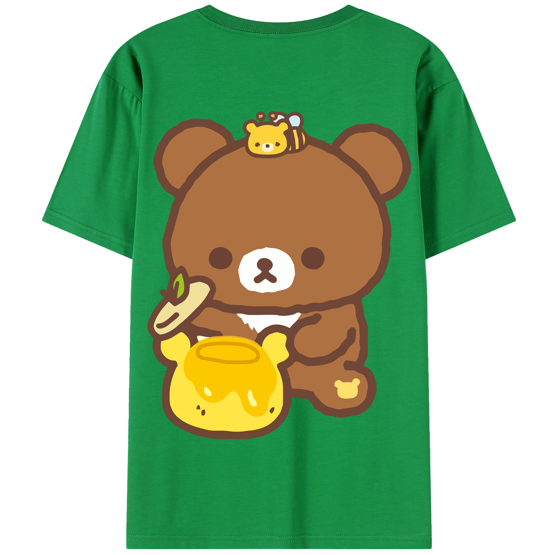 （画像用） リラックマ リラックマ キイロイトリ Rilakkuma Korilakkuma Kiiroitori 綿100％半袖Tシャツ（背面プリント）