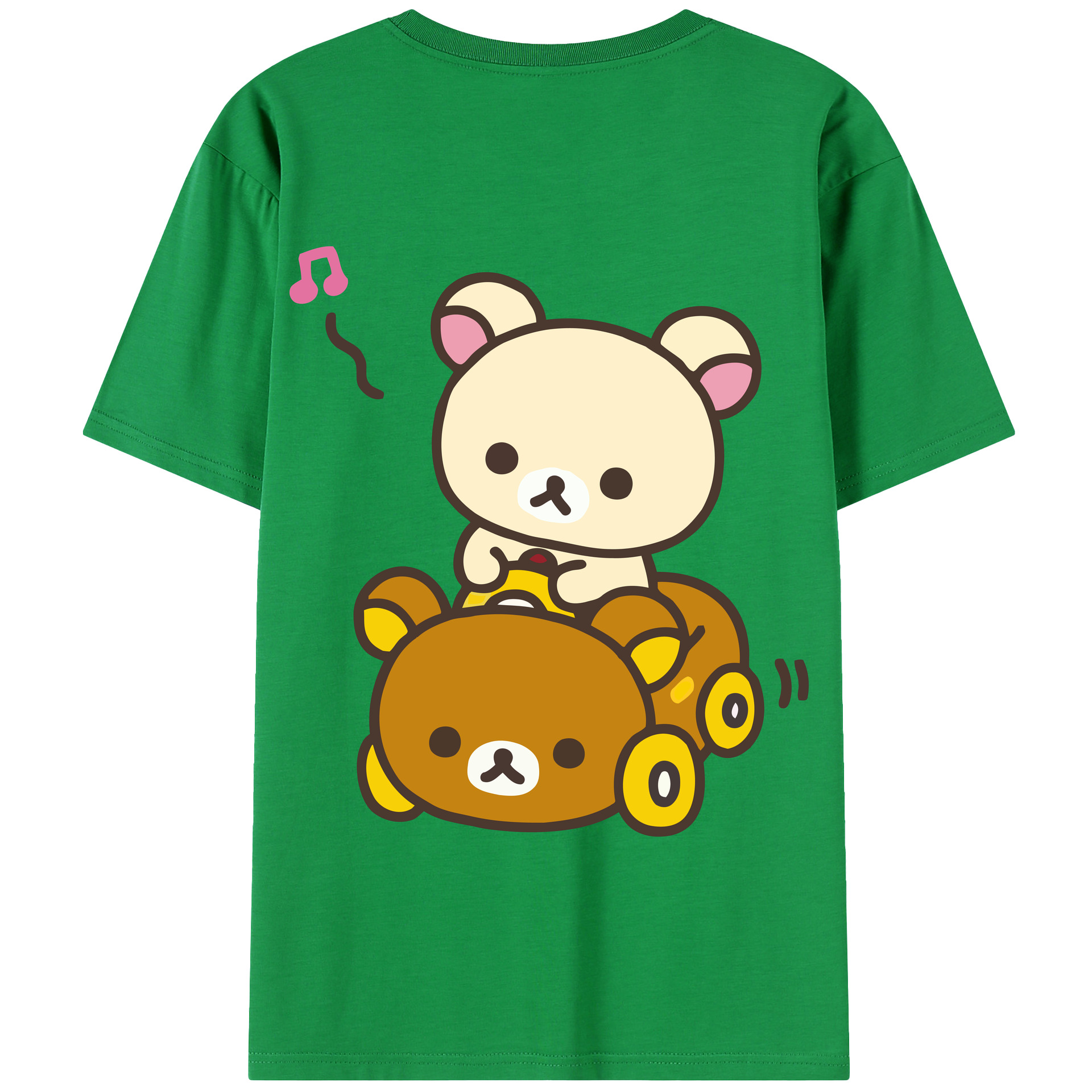 （画像用） リラックマ リラックマ キイロイトリ Rilakkuma Korilakkuma Kiiroitori 綿100％半袖Tシャツ（背面プリント）
