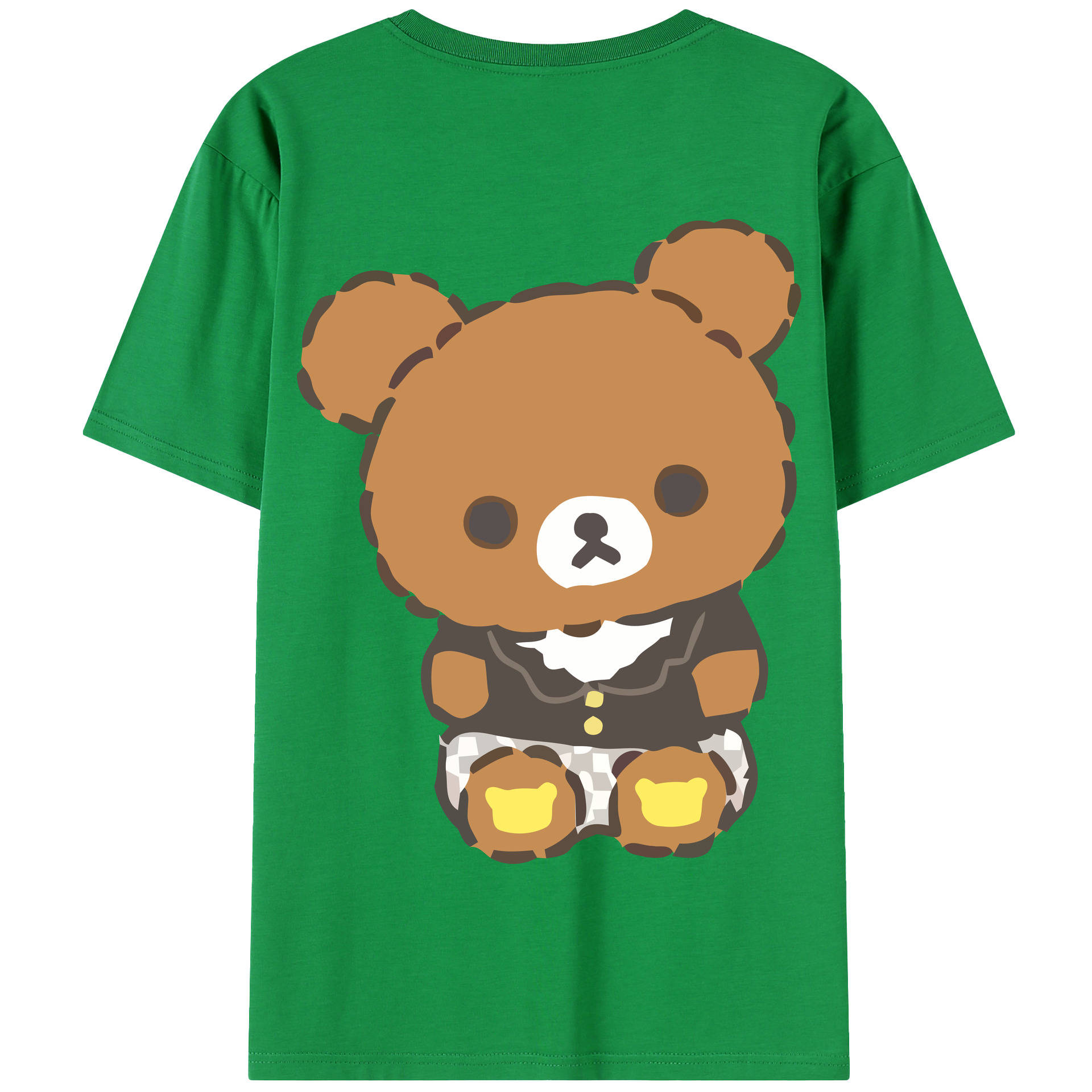 （画像用） リラックマ リラックマ キイロイトリ Rilakkuma Korilakkuma Kiiroitori 綿100％半袖Tシャツ（背面プリント）