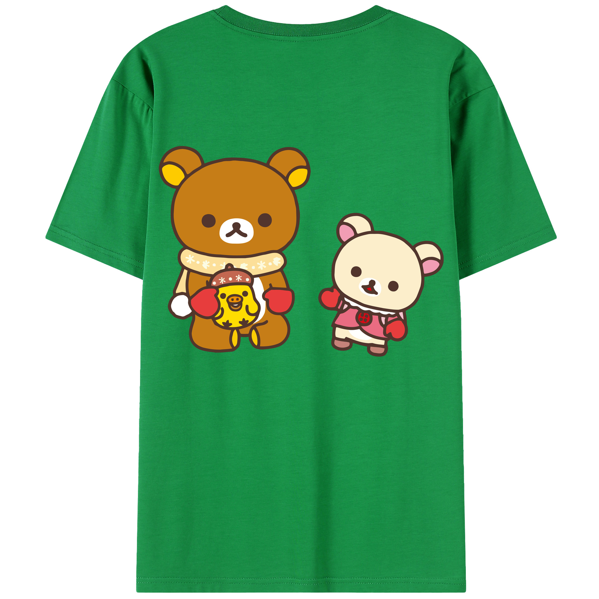 （画像用） リラックマ リラックマ キイロイトリ Rilakkuma Korilakkuma Kiiroitori 綿100％半袖Tシャツ（背面プリント）