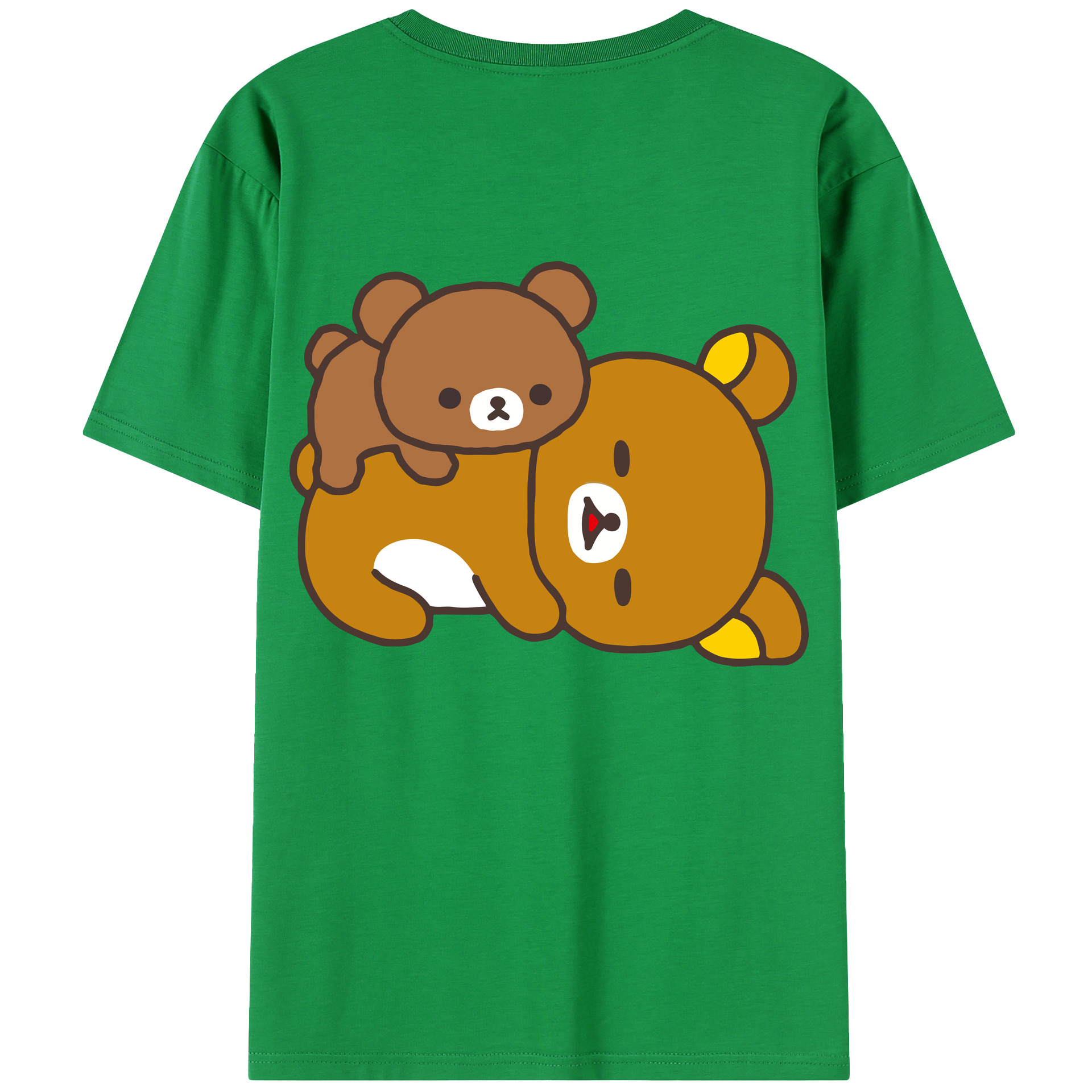 （画像用） リラックマ リラックマ キイロイトリ Rilakkuma Korilakkuma Kiiroitori 綿100％半袖Tシャツ（背面プリント）