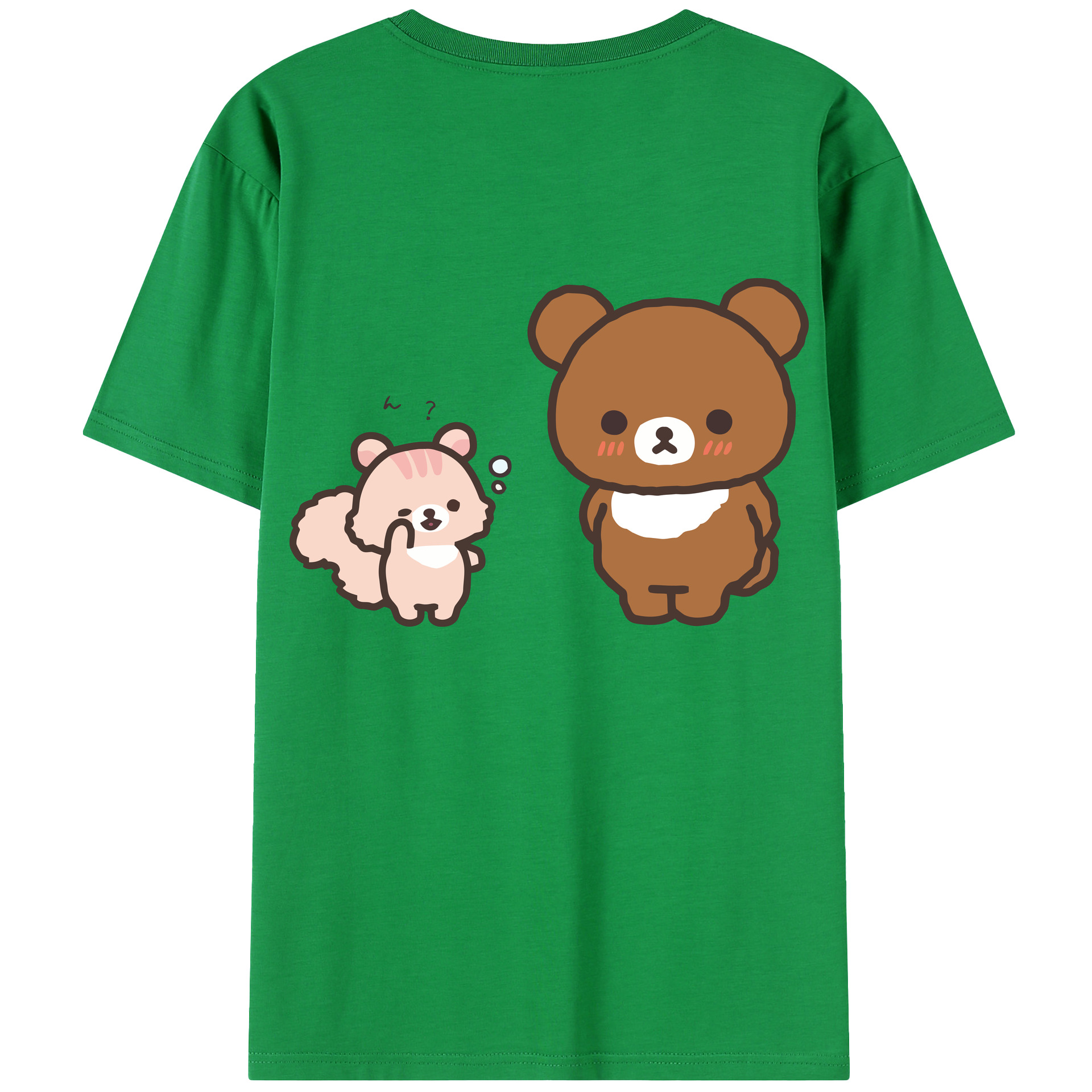（画像用） リラックマ リラックマ キイロイトリ Rilakkuma Korilakkuma Kiiroitori 綿100％半袖Tシャツ（背面プリント）