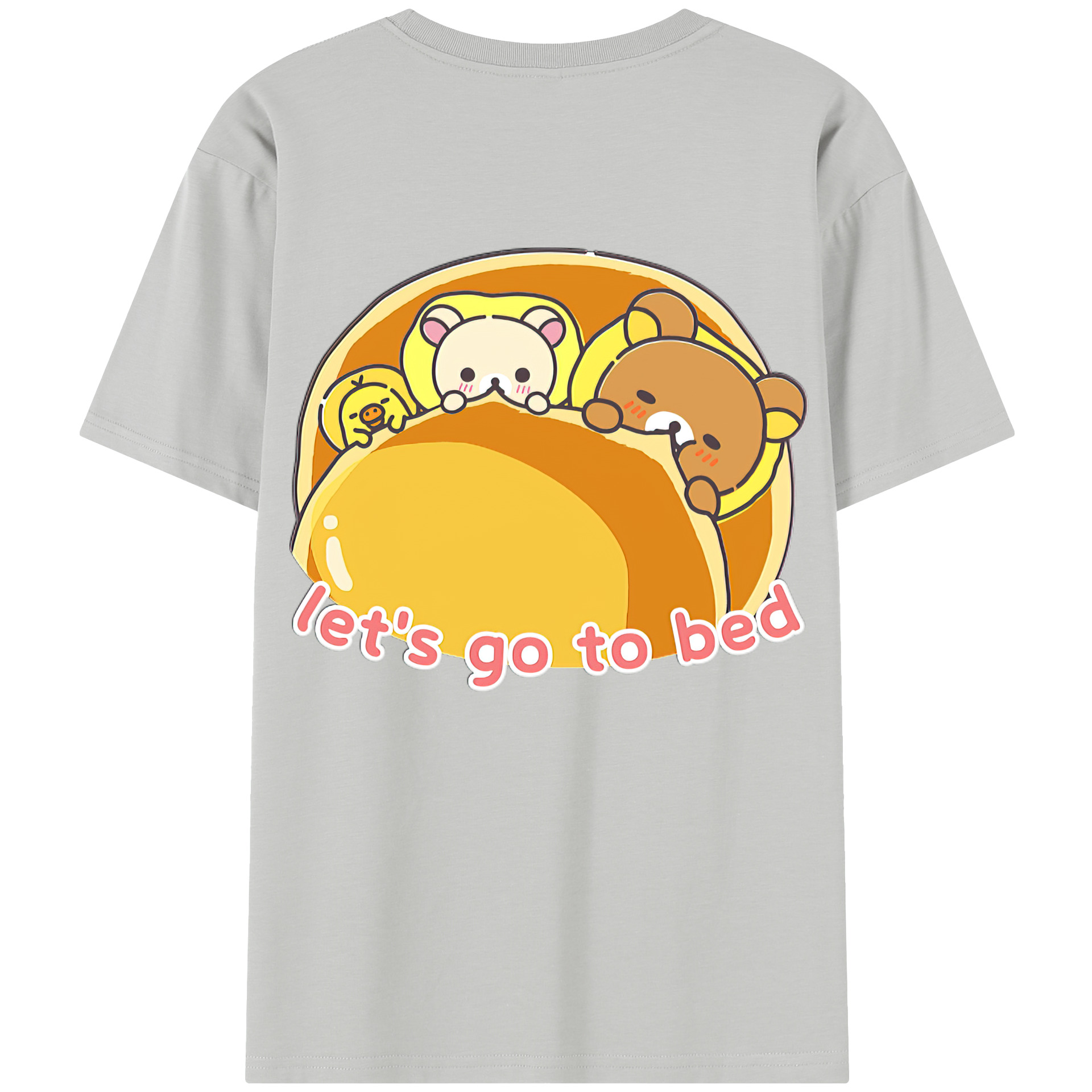 （画像用） リラックマ リラックマ キイロイトリ Rilakkuma Korilakkuma Kiiroitori 綿100％半袖Tシャツ（背面プリント）