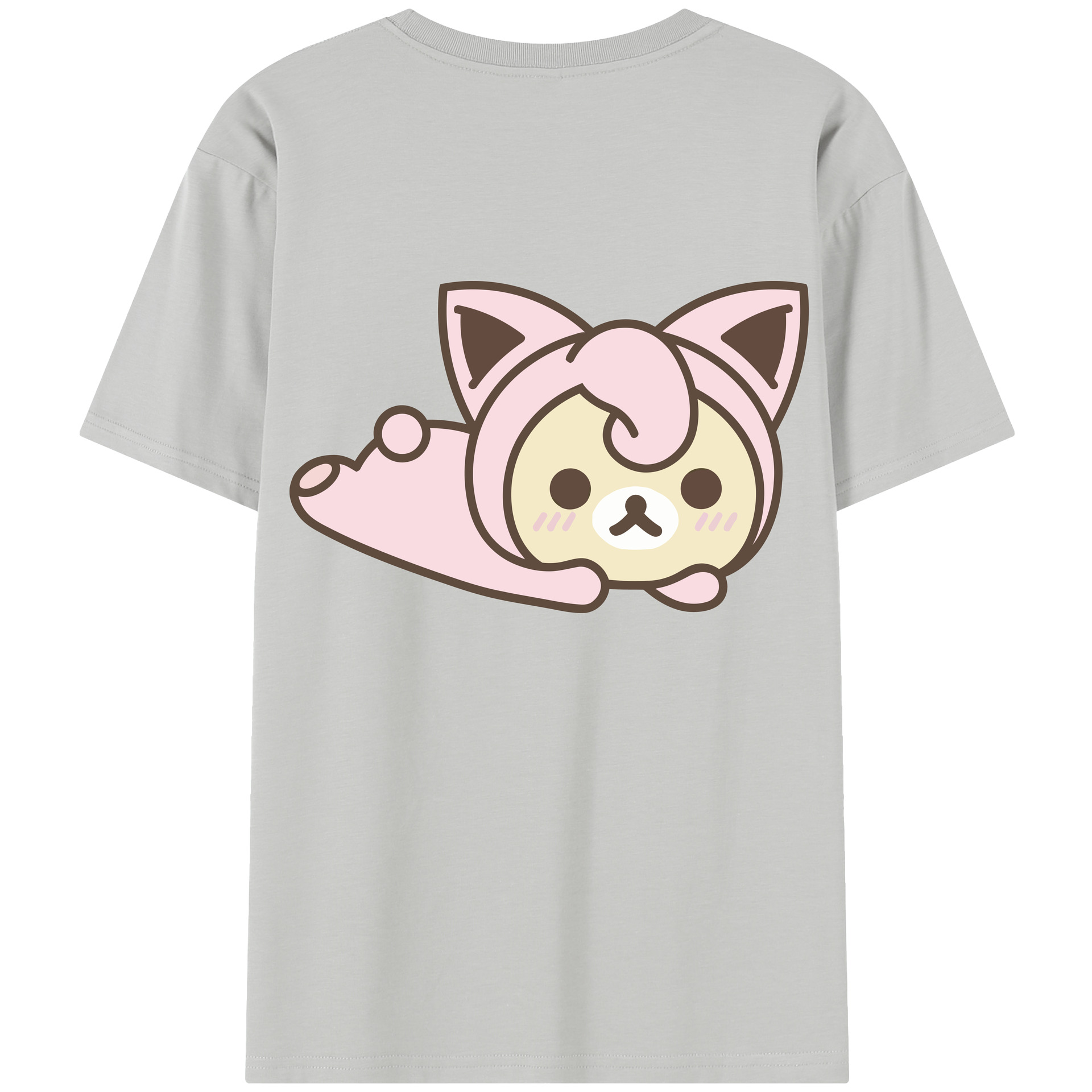 （画像用） リラックマ リラックマ キイロイトリ Rilakkuma Korilakkuma Kiiroitori 綿100％半袖Tシャツ（背面プリント）