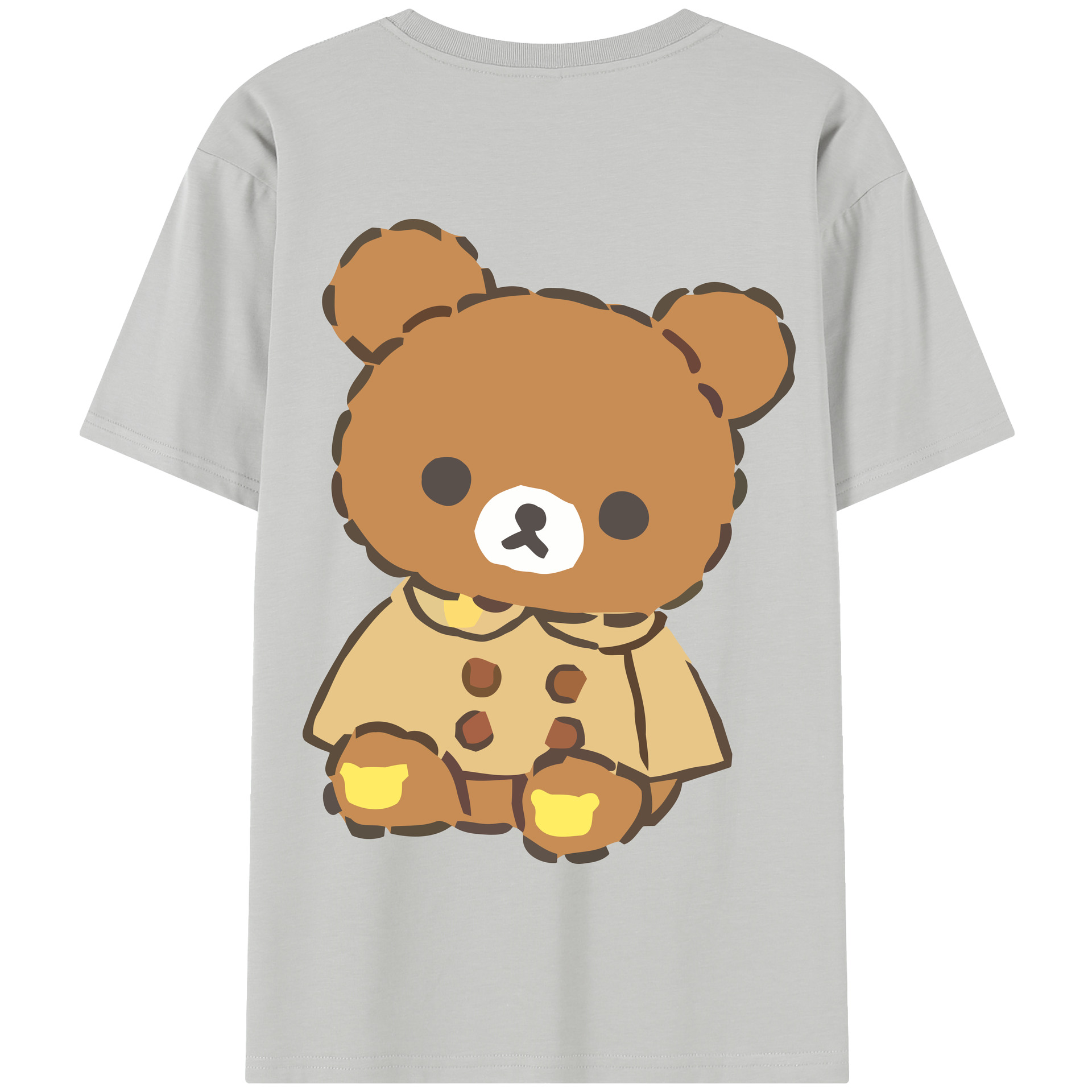 （画像用） リラックマ リラックマ キイロイトリ Rilakkuma Korilakkuma Kiiroitori 綿100％半袖Tシャツ（背面プリント）