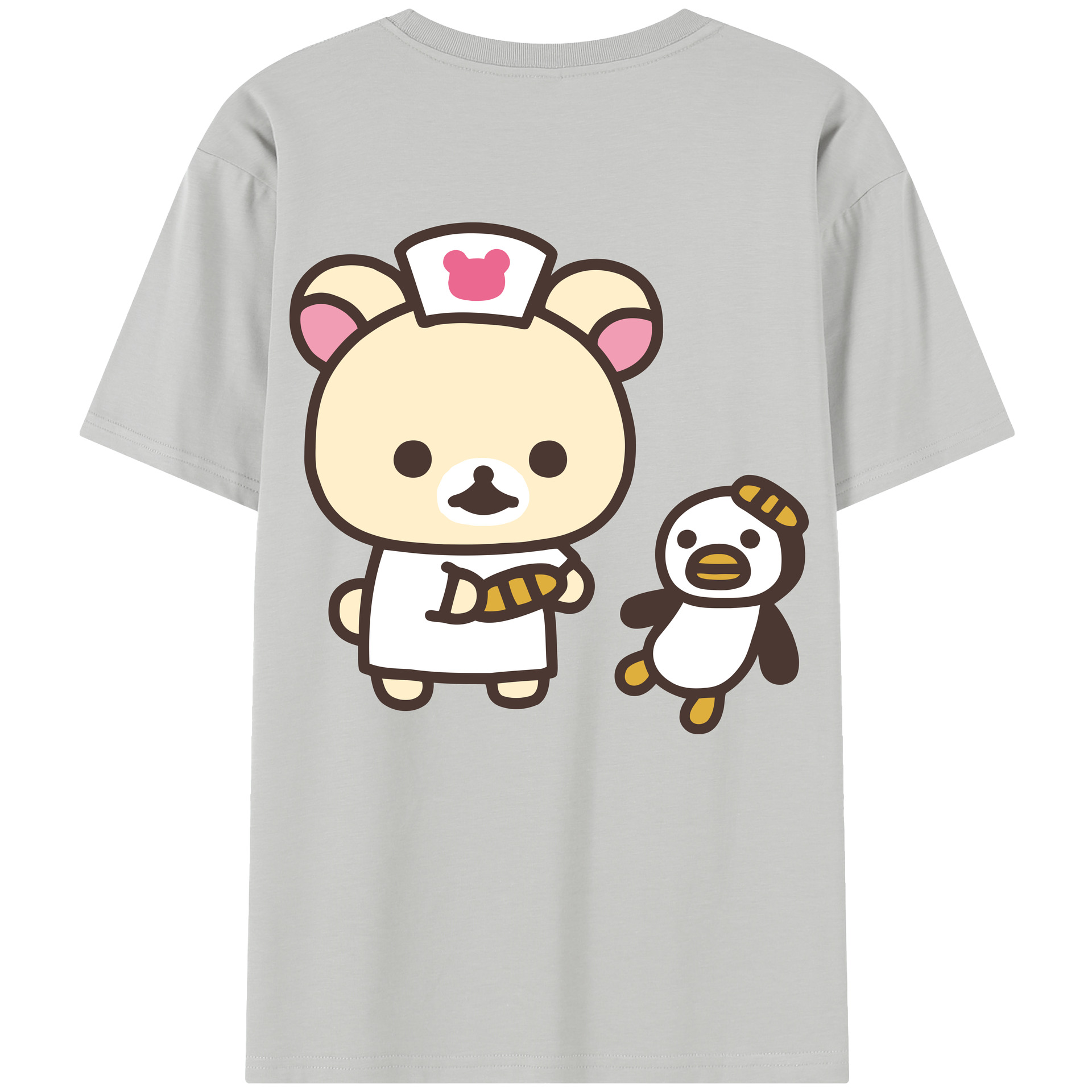（画像用） リラックマ リラックマ キイロイトリ Rilakkuma Korilakkuma Kiiroitori 綿100％半袖Tシャツ（背面プリント）