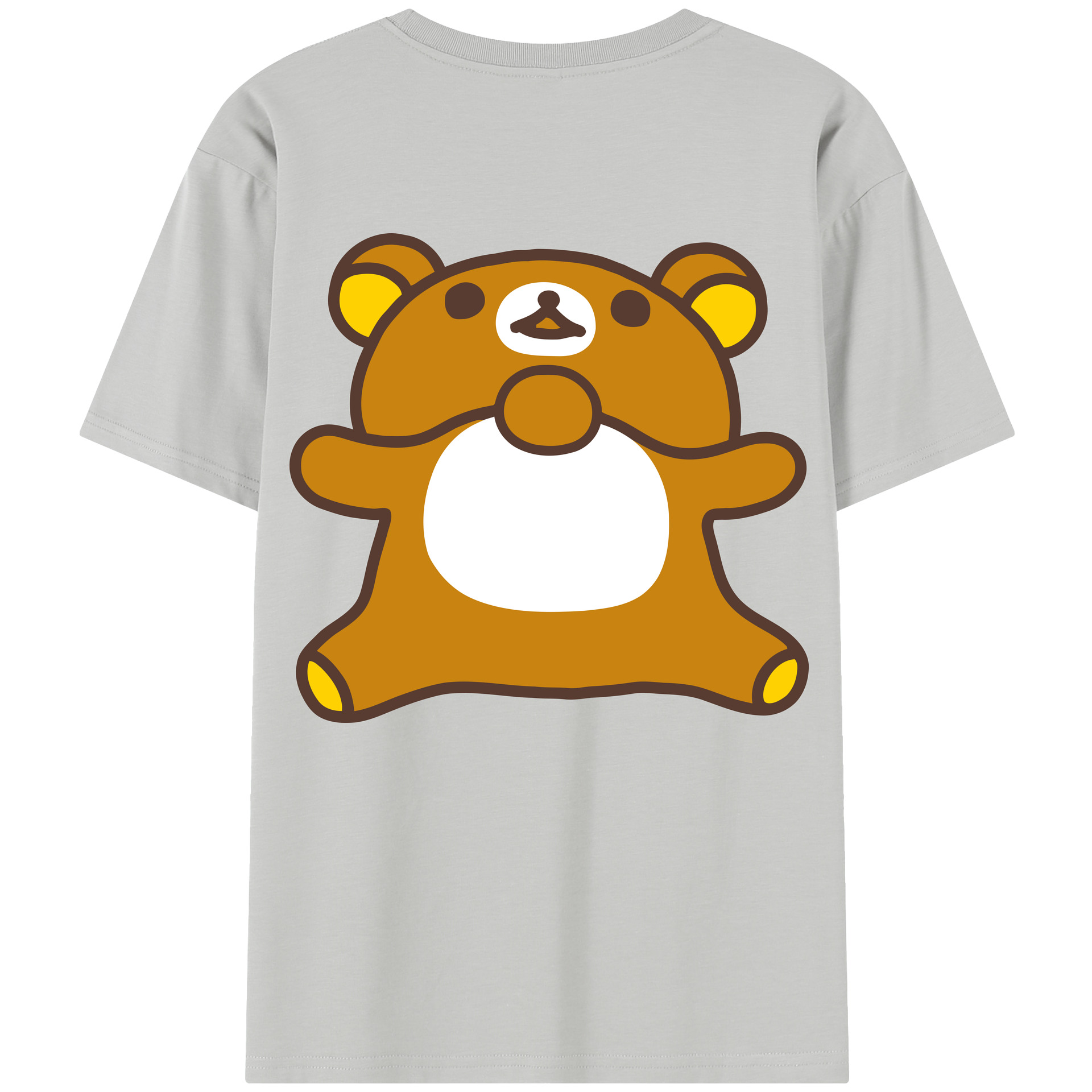 （画像用） リラックマ リラックマ キイロイトリ Rilakkuma Korilakkuma Kiiroitori 綿100％半袖Tシャツ（背面プリント）