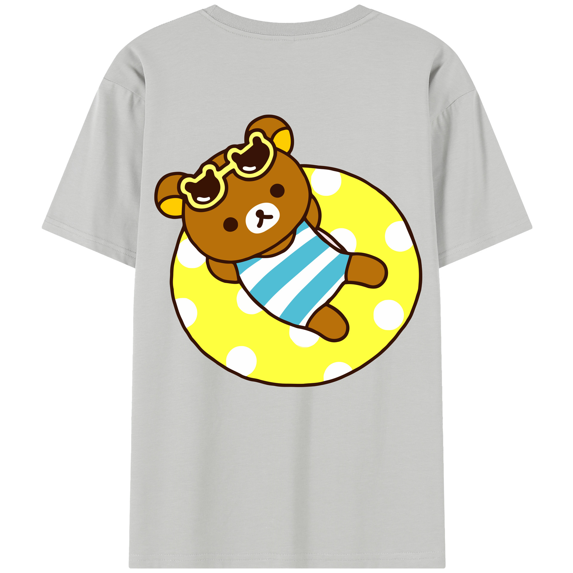 （画像用） リラックマ リラックマ キイロイトリ Rilakkuma Korilakkuma Kiiroitori 綿100％半袖Tシャツ（背面プリント）