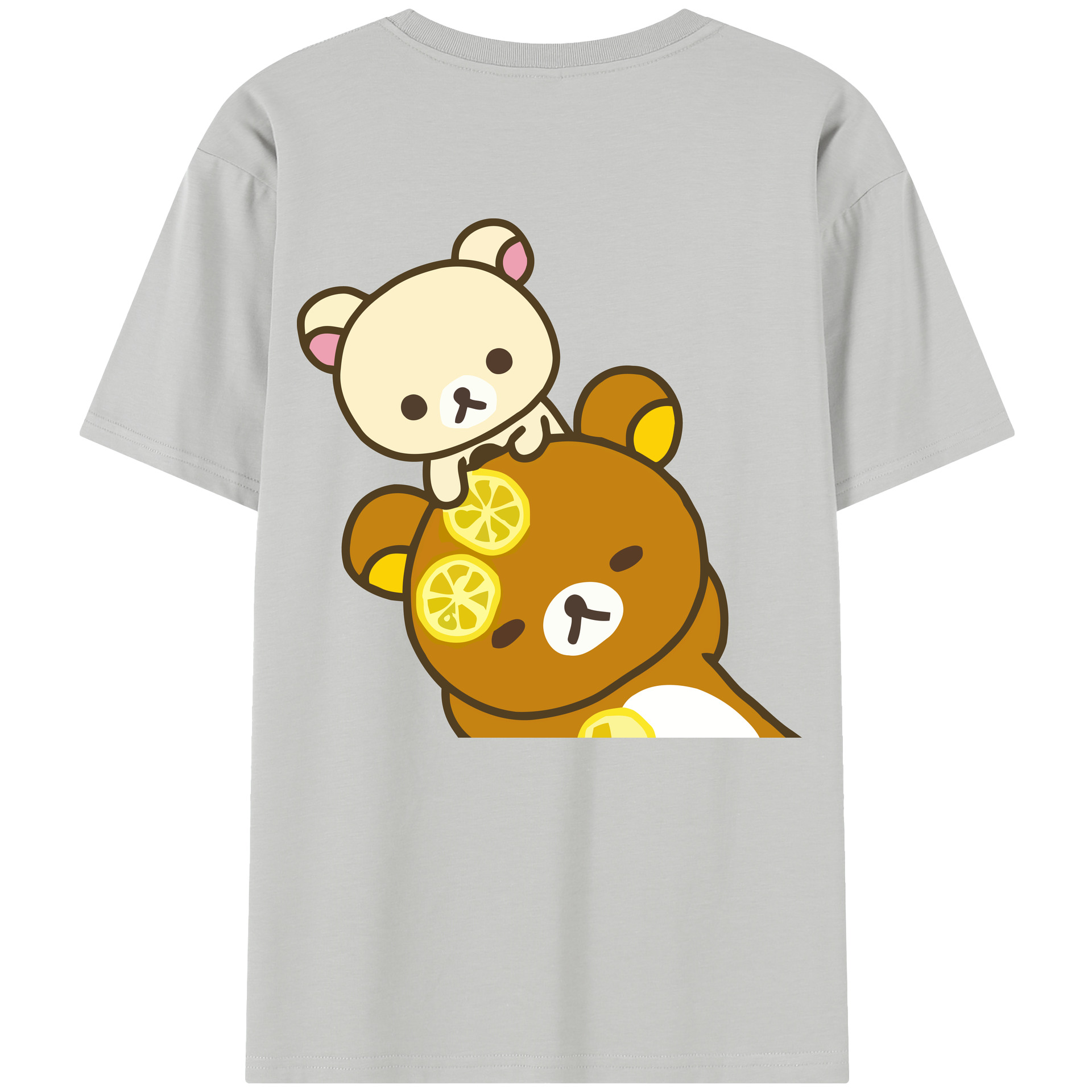 （画像用） リラックマ リラックマ キイロイトリ Rilakkuma Korilakkuma Kiiroitori 綿100％半袖Tシャツ（背面プリント）