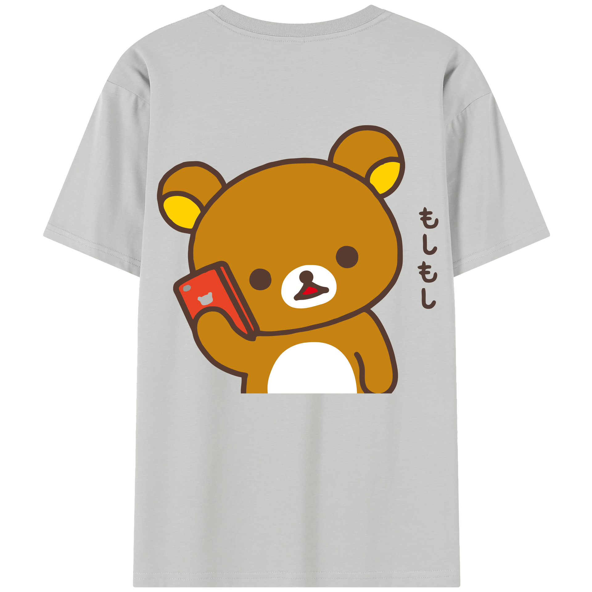 （画像用） リラックマ リラックマ キイロイトリ Rilakkuma Korilakkuma Kiiroitori 綿100％半袖Tシャツ（背面プリント）