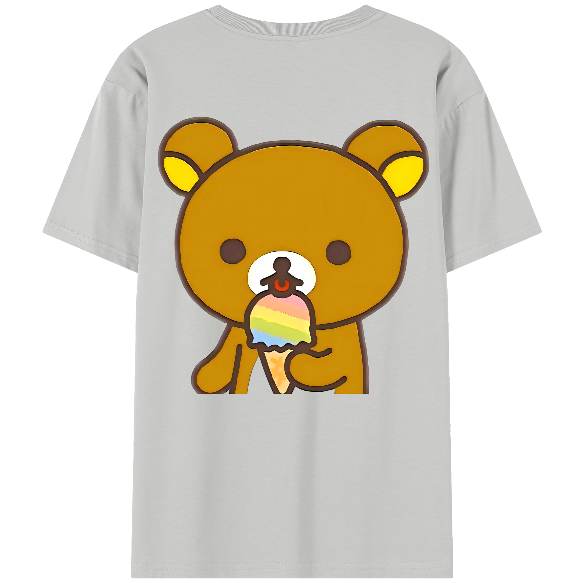 （画像用） リラックマ リラックマ キイロイトリ Rilakkuma Korilakkuma Kiiroitori 綿100％半袖Tシャツ（背面プリント）