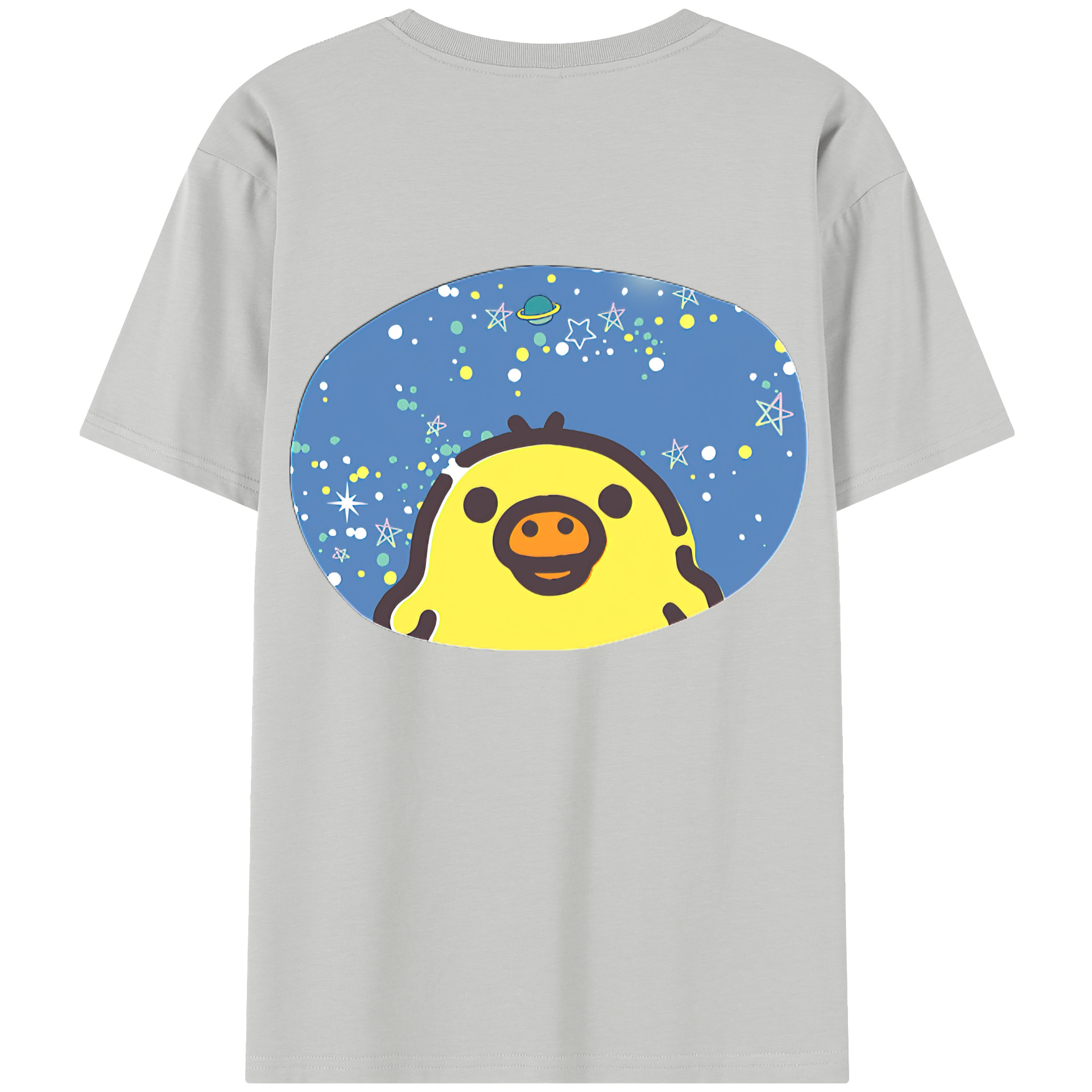 （画像用） リラックマ リラックマ キイロイトリ Rilakkuma Korilakkuma Kiiroitori 綿100％半袖Tシャツ（背面プリント）