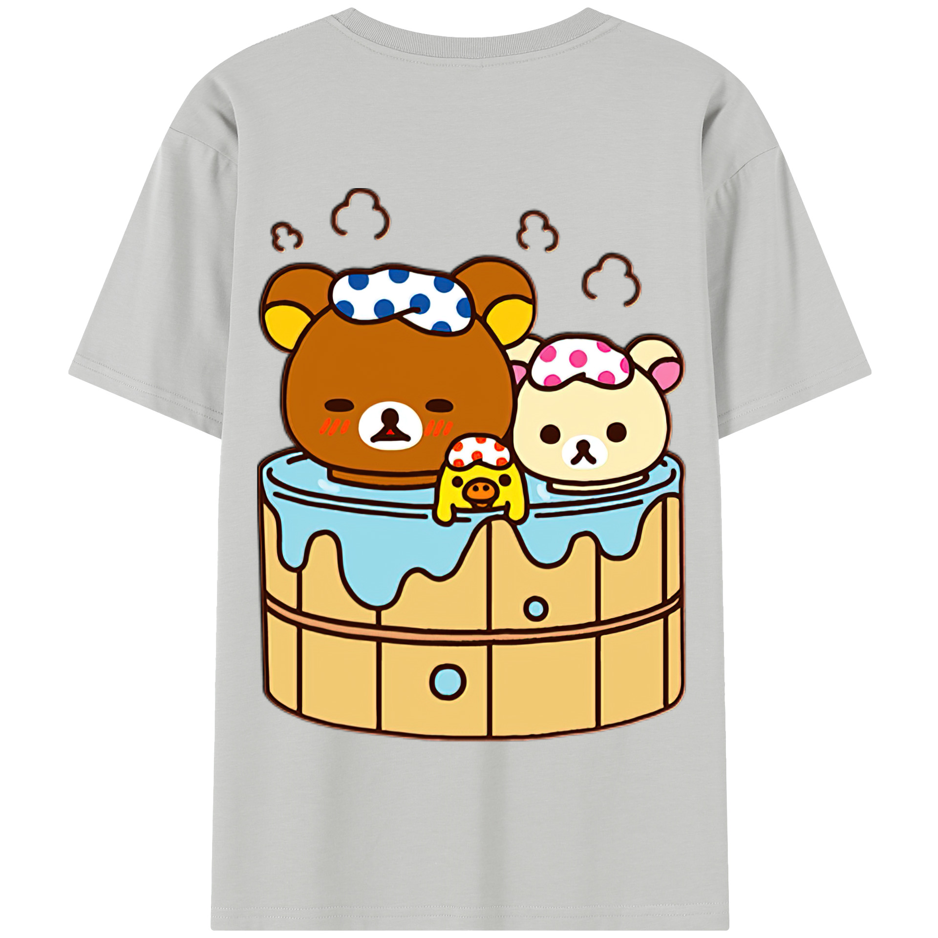（画像用） リラックマ リラックマ キイロイトリ Rilakkuma Korilakkuma Kiiroitori 綿100％半袖Tシャツ（背面プリント）
