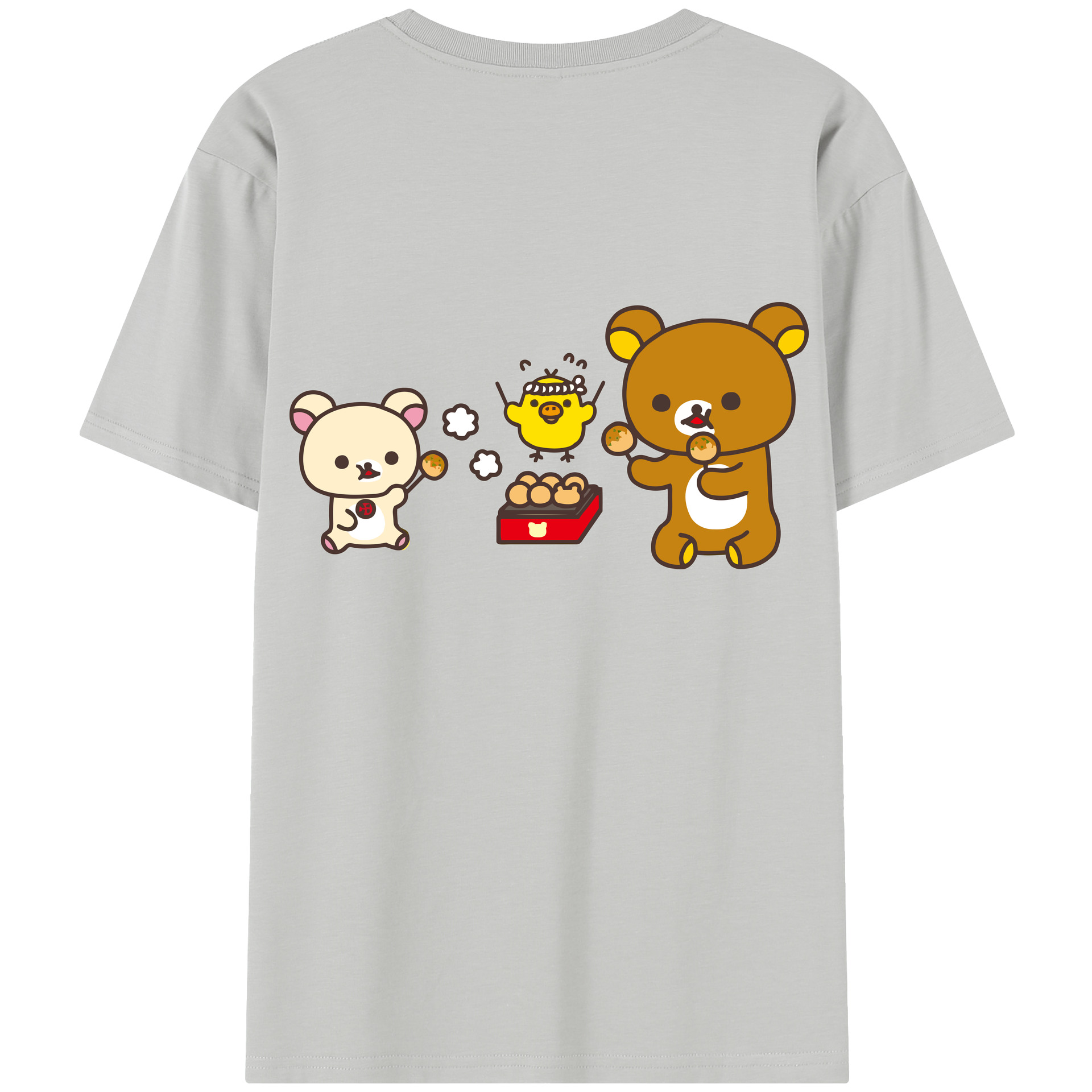 （画像用） リラックマ リラックマ キイロイトリ Rilakkuma Korilakkuma Kiiroitori 綿100％半袖Tシャツ（背面プリント）