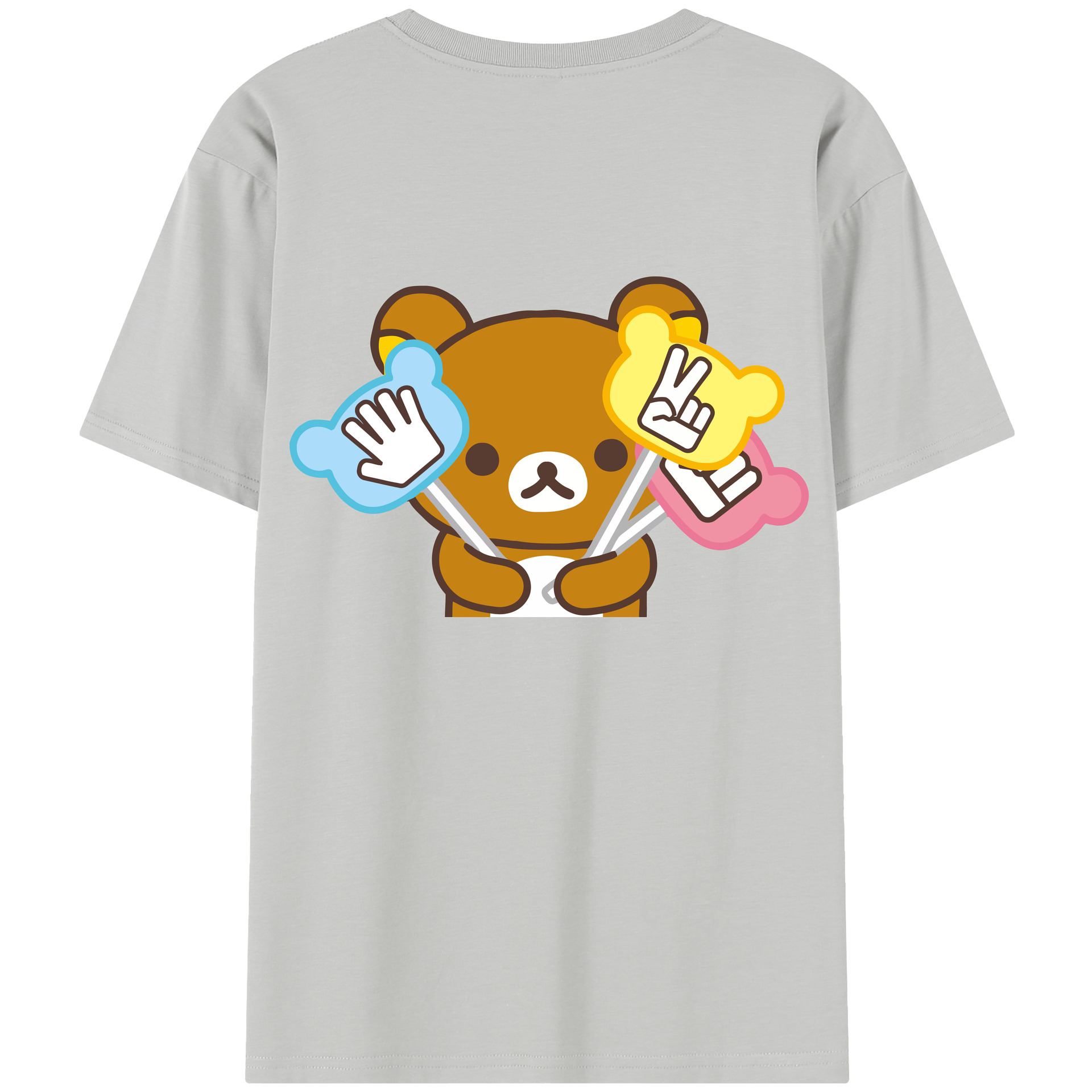 （画像用） リラックマ リラックマ キイロイトリ Rilakkuma Korilakkuma Kiiroitori 綿100％半袖Tシャツ（背面プリント）