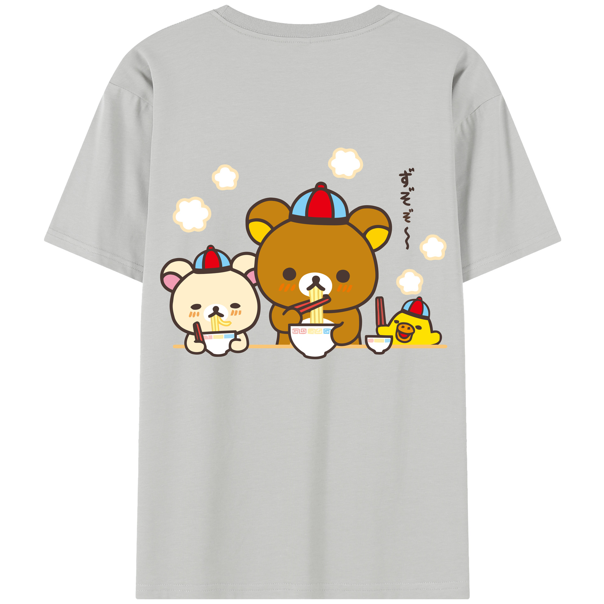 （画像用） リラックマ リラックマ キイロイトリ Rilakkuma Korilakkuma Kiiroitori 綿100％半袖Tシャツ（背面プリント）