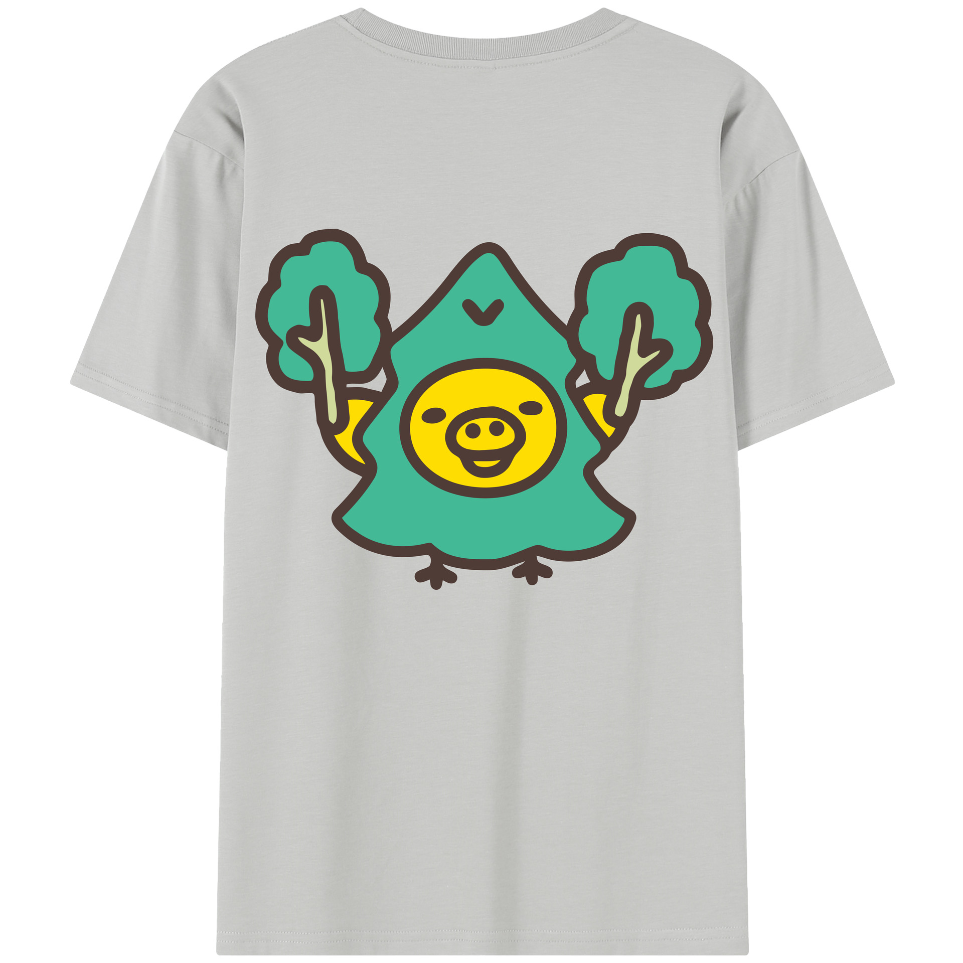 （画像用） リラックマ リラックマ キイロイトリ Rilakkuma Korilakkuma Kiiroitori 綿100％半袖Tシャツ（背面プリント）