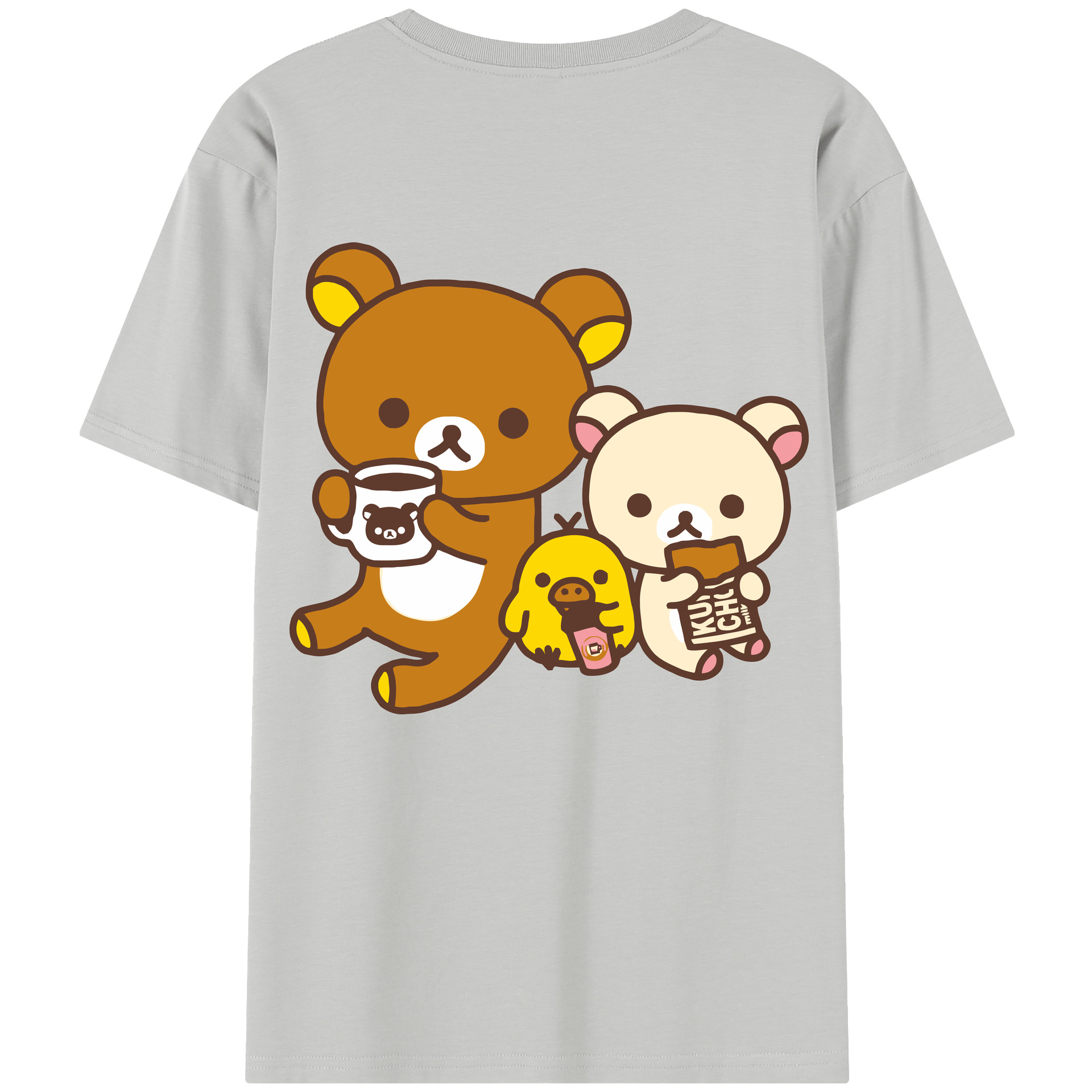 （画像用） リラックマ リラックマ キイロイトリ Rilakkuma Korilakkuma Kiiroitori 綿100％半袖Tシャツ（背面プリント）