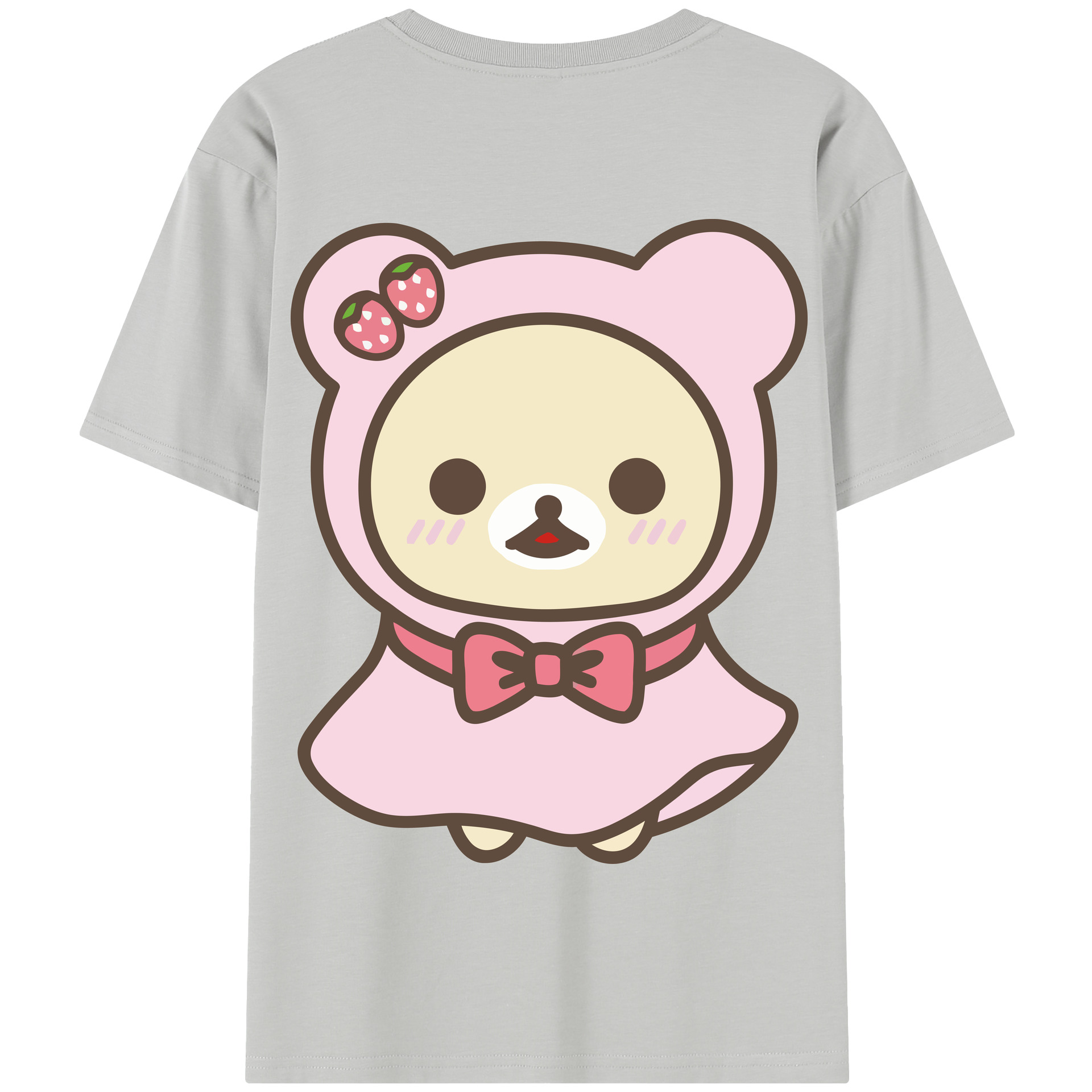 （画像用） リラックマ リラックマ キイロイトリ Rilakkuma Korilakkuma Kiiroitori 綿100％半袖Tシャツ（背面プリント）