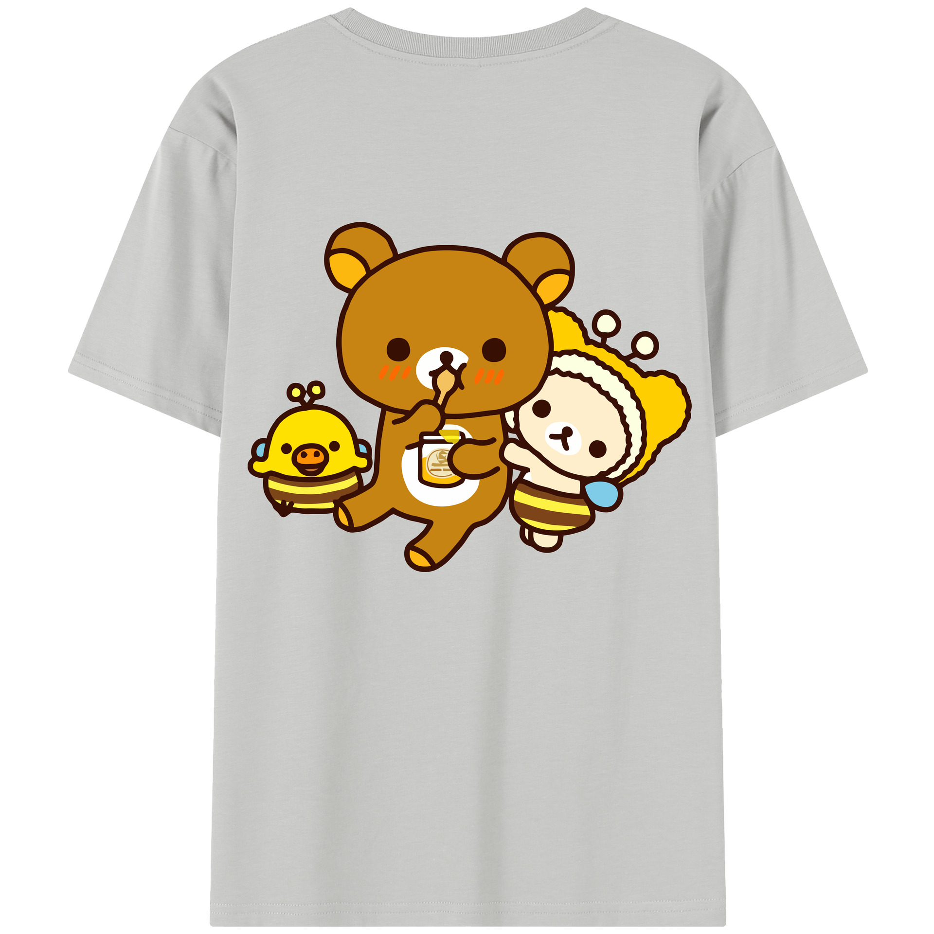 （画像用） リラックマ リラックマ キイロイトリ Rilakkuma Korilakkuma Kiiroitori 綿100％半袖Tシャツ（背面プリント）
