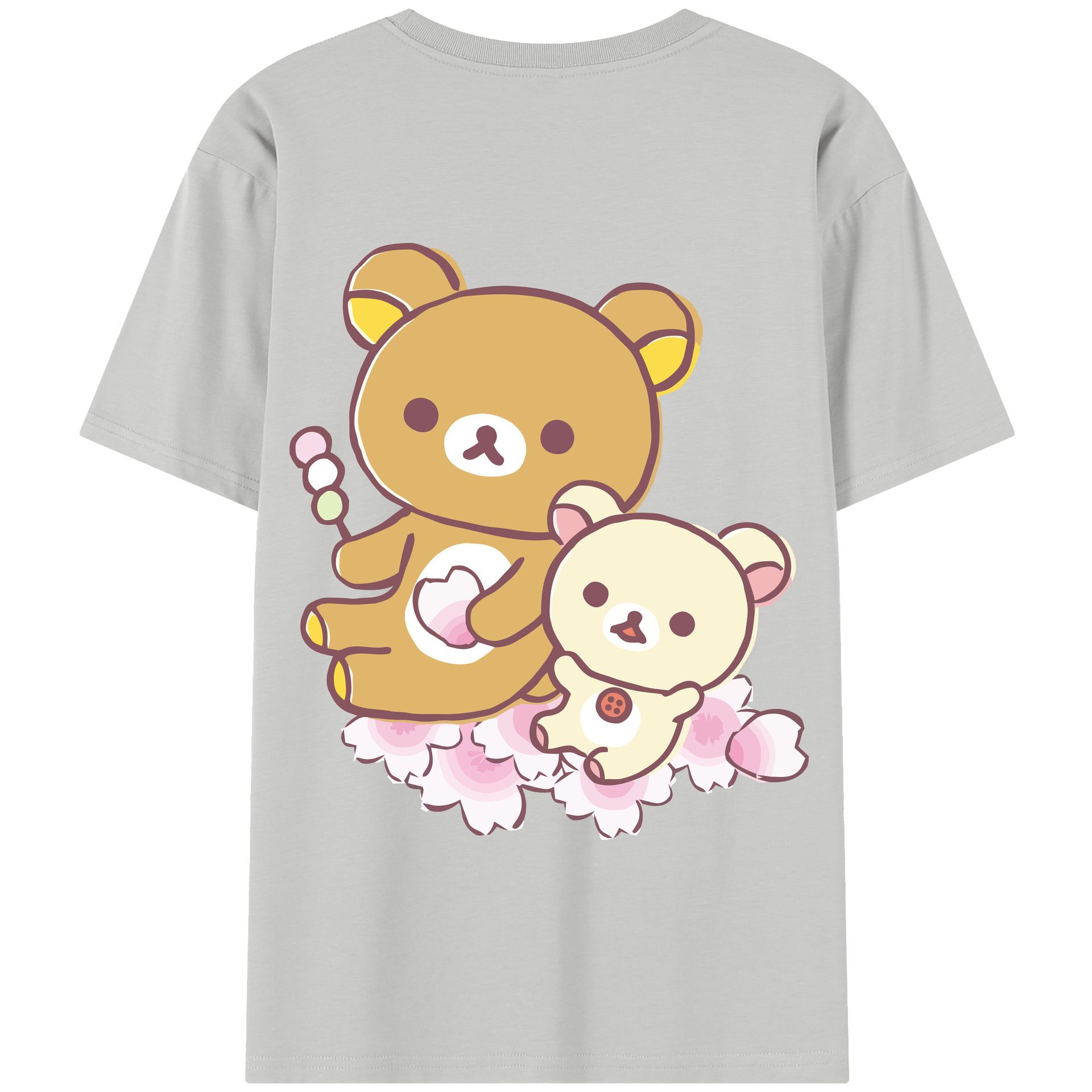 （画像用） リラックマ リラックマ キイロイトリ Rilakkuma Korilakkuma Kiiroitori 綿100％半袖Tシャツ（背面プリント）