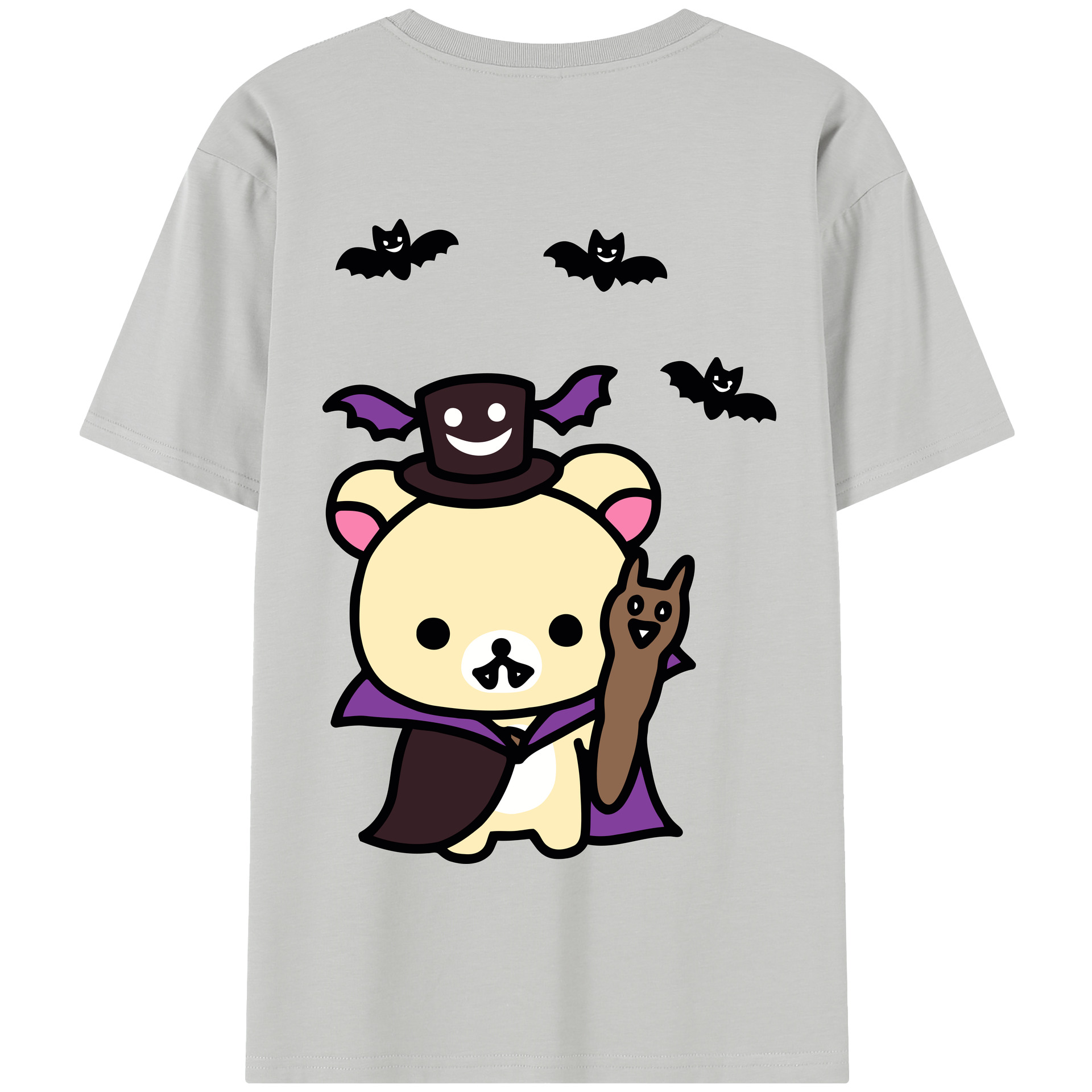 （画像用） リラックマ リラックマ キイロイトリ Rilakkuma Korilakkuma Kiiroitori 綿100％半袖Tシャツ（背面プリント）