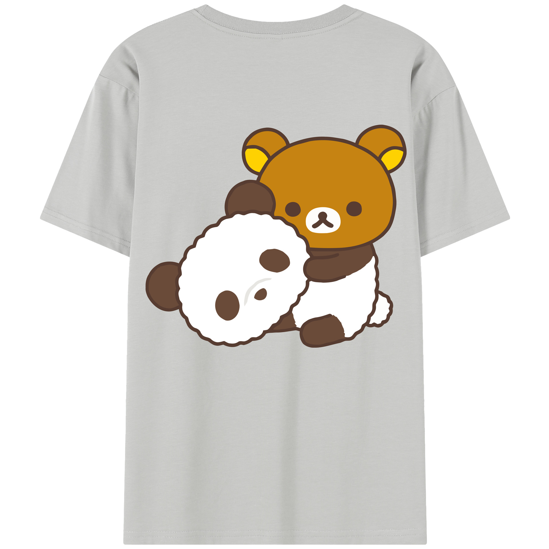 （画像用） リラックマ リラックマ キイロイトリ Rilakkuma Korilakkuma Kiiroitori 綿100％半袖Tシャツ（背面プリント）