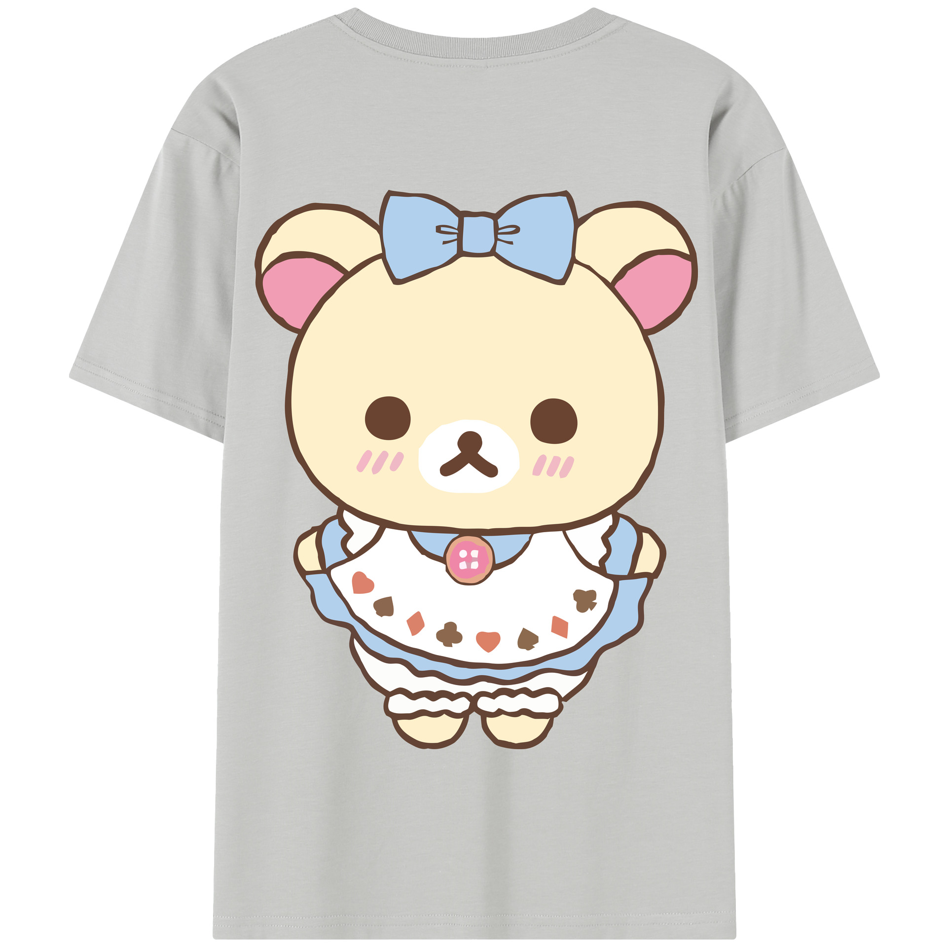 （画像用） リラックマ リラックマ キイロイトリ Rilakkuma Korilakkuma Kiiroitori 綿100％半袖Tシャツ（背面プリント）