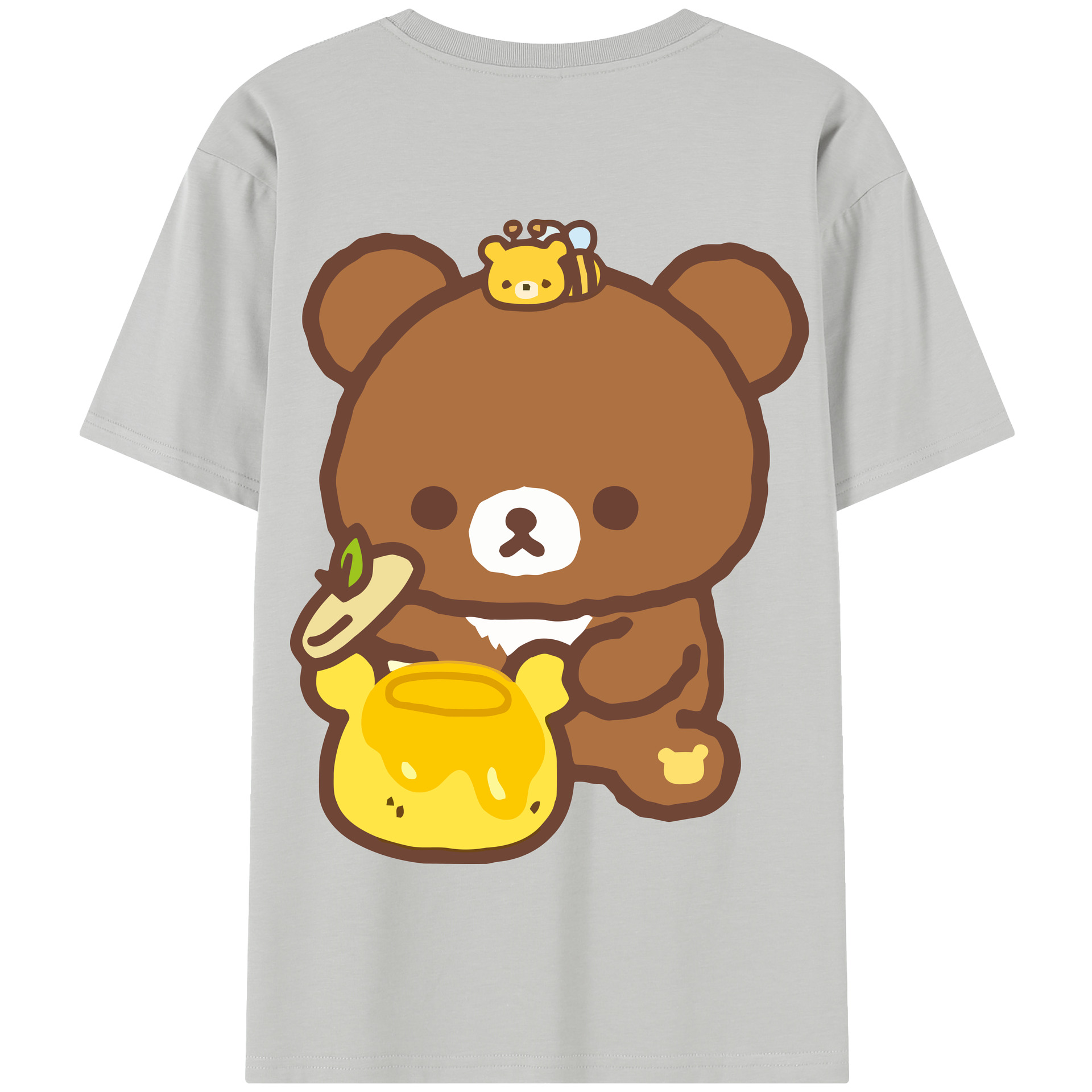 （画像用） リラックマ リラックマ キイロイトリ Rilakkuma Korilakkuma Kiiroitori 綿100％半袖Tシャツ（背面プリント）